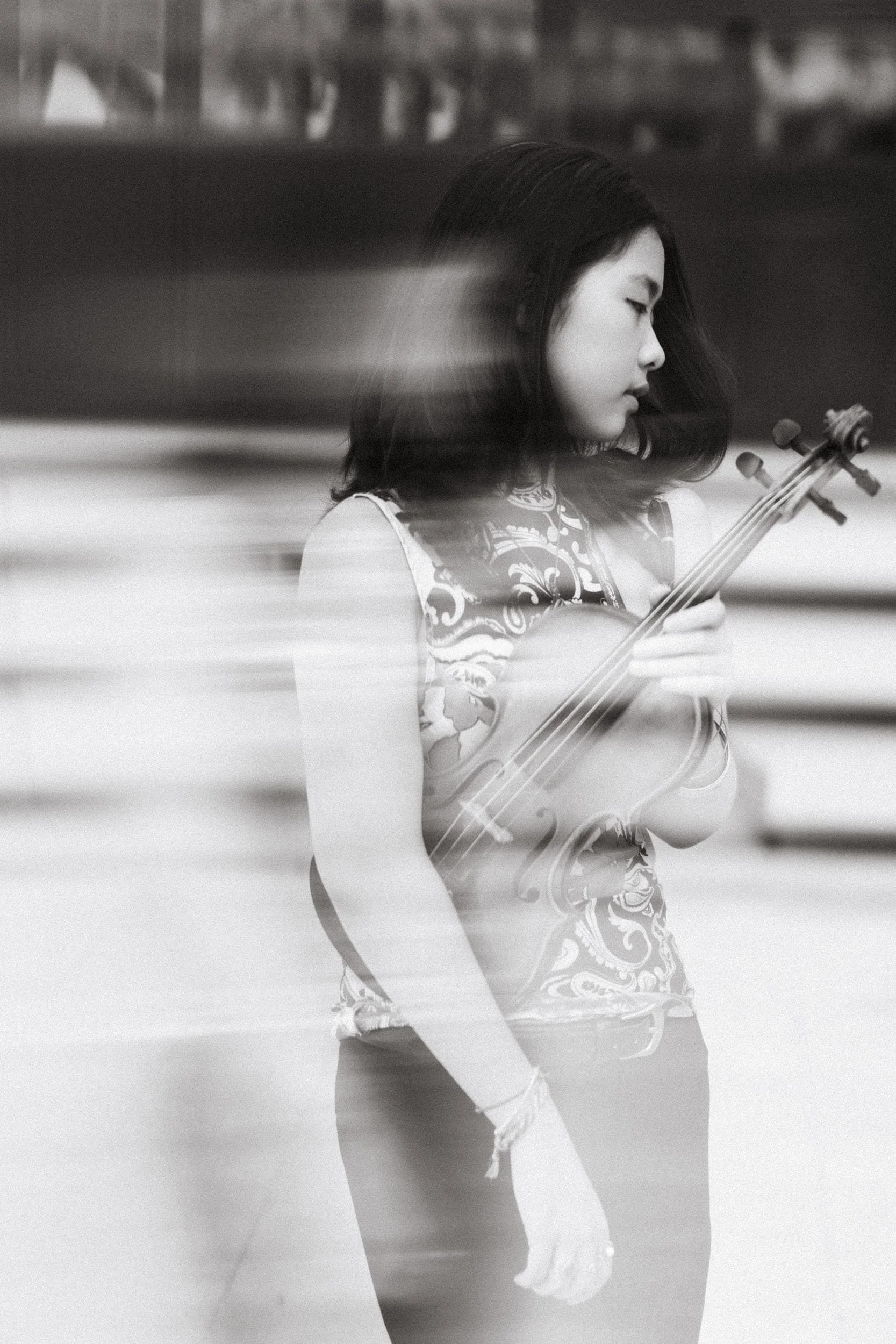 Portrait of a musician with interesting special effects