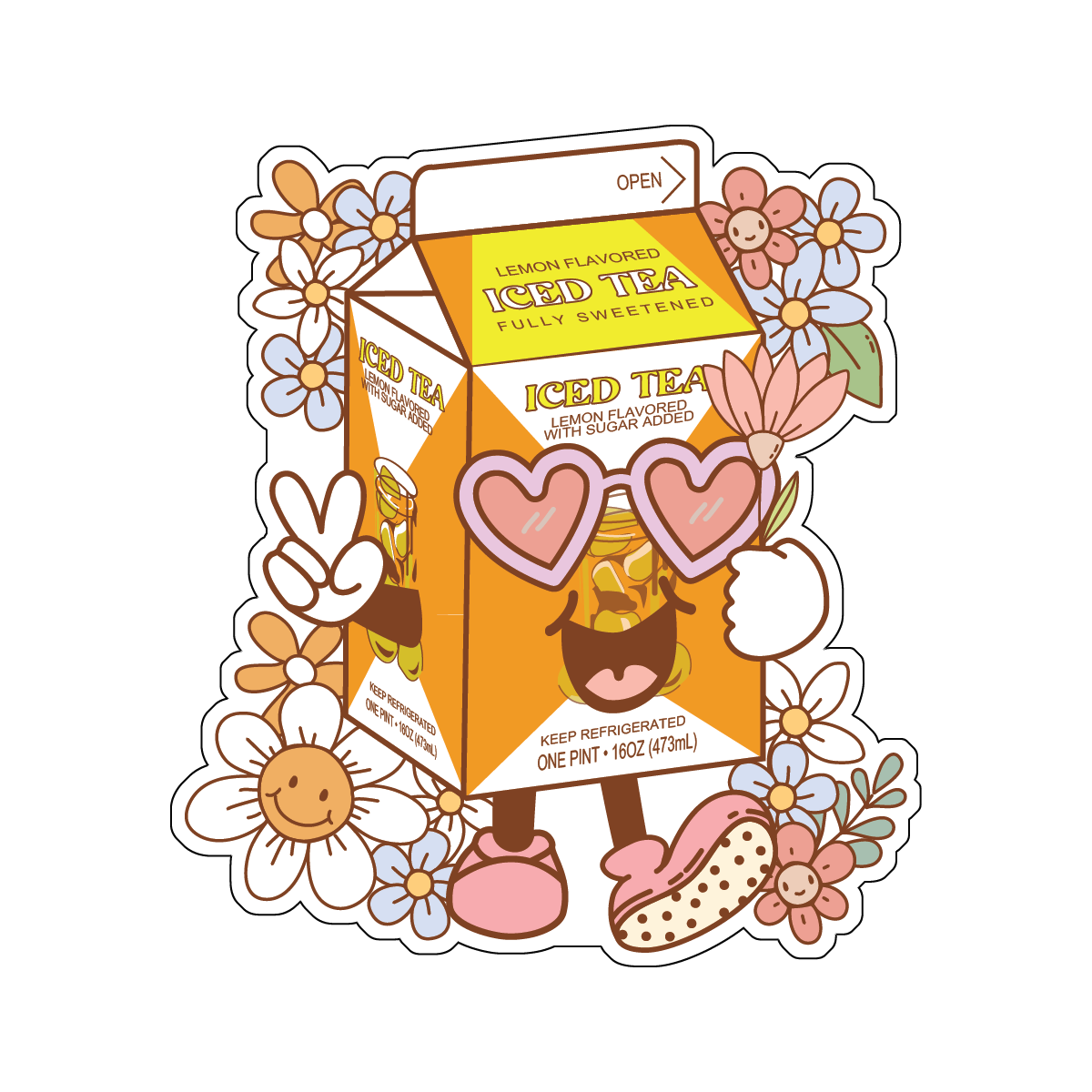 Groovy Iced Tea Sticker