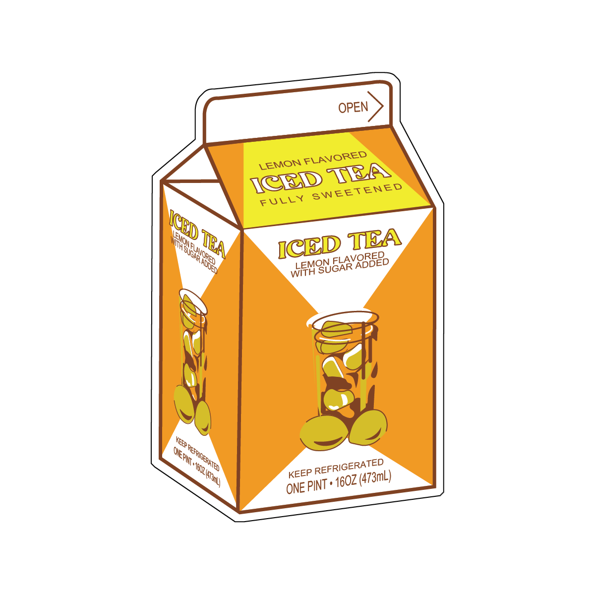 Iced Tea Carton Sticker