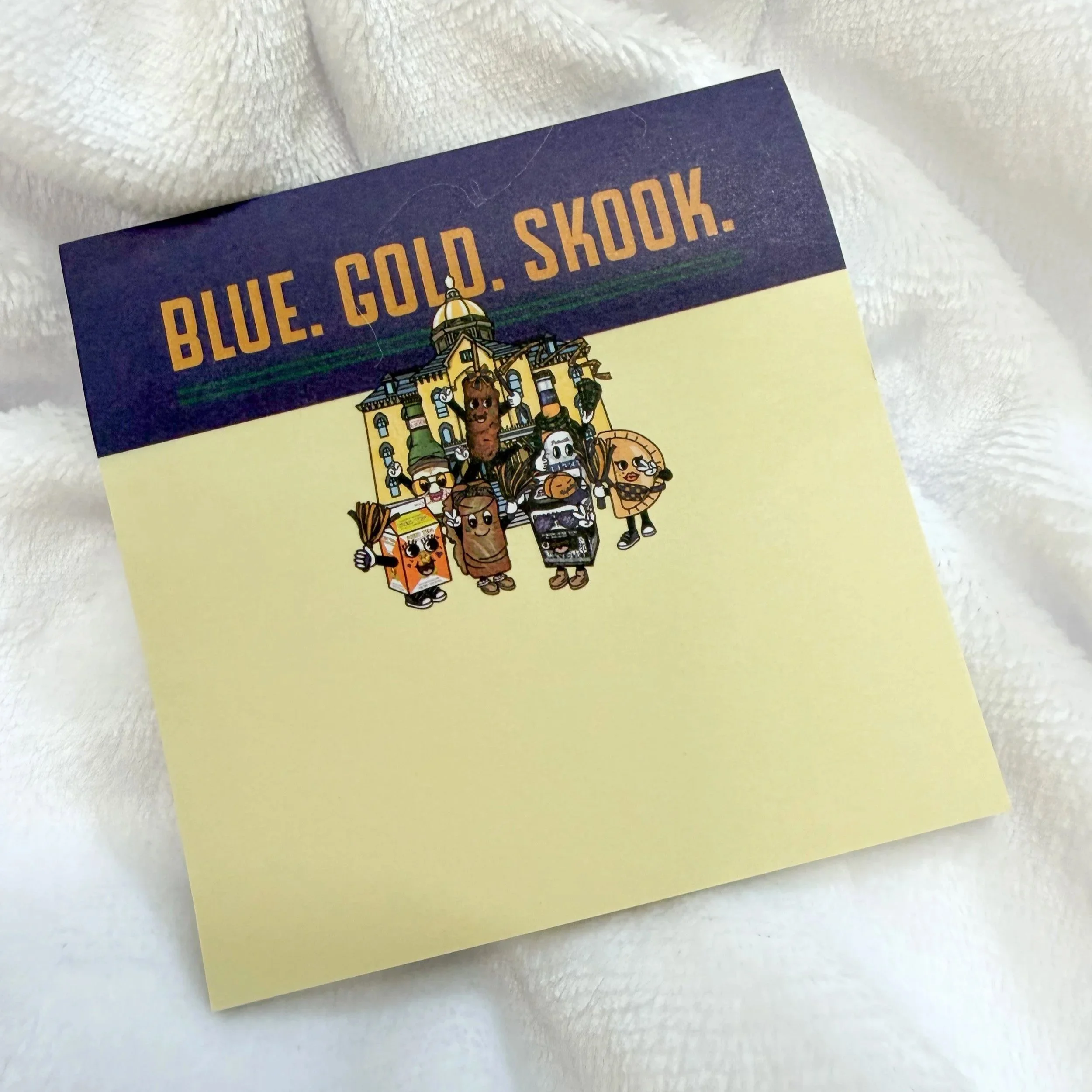Blue Gold Skook Sticky Notepad