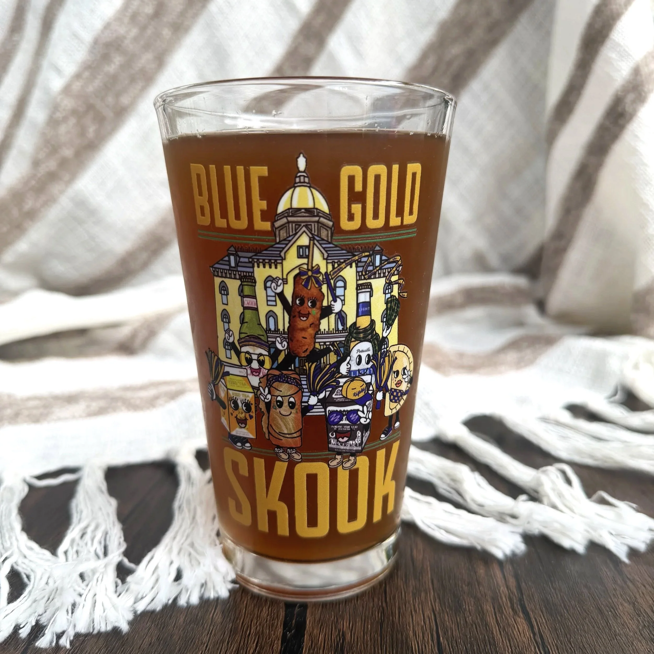 Blue Gold Skook Pint Glass
