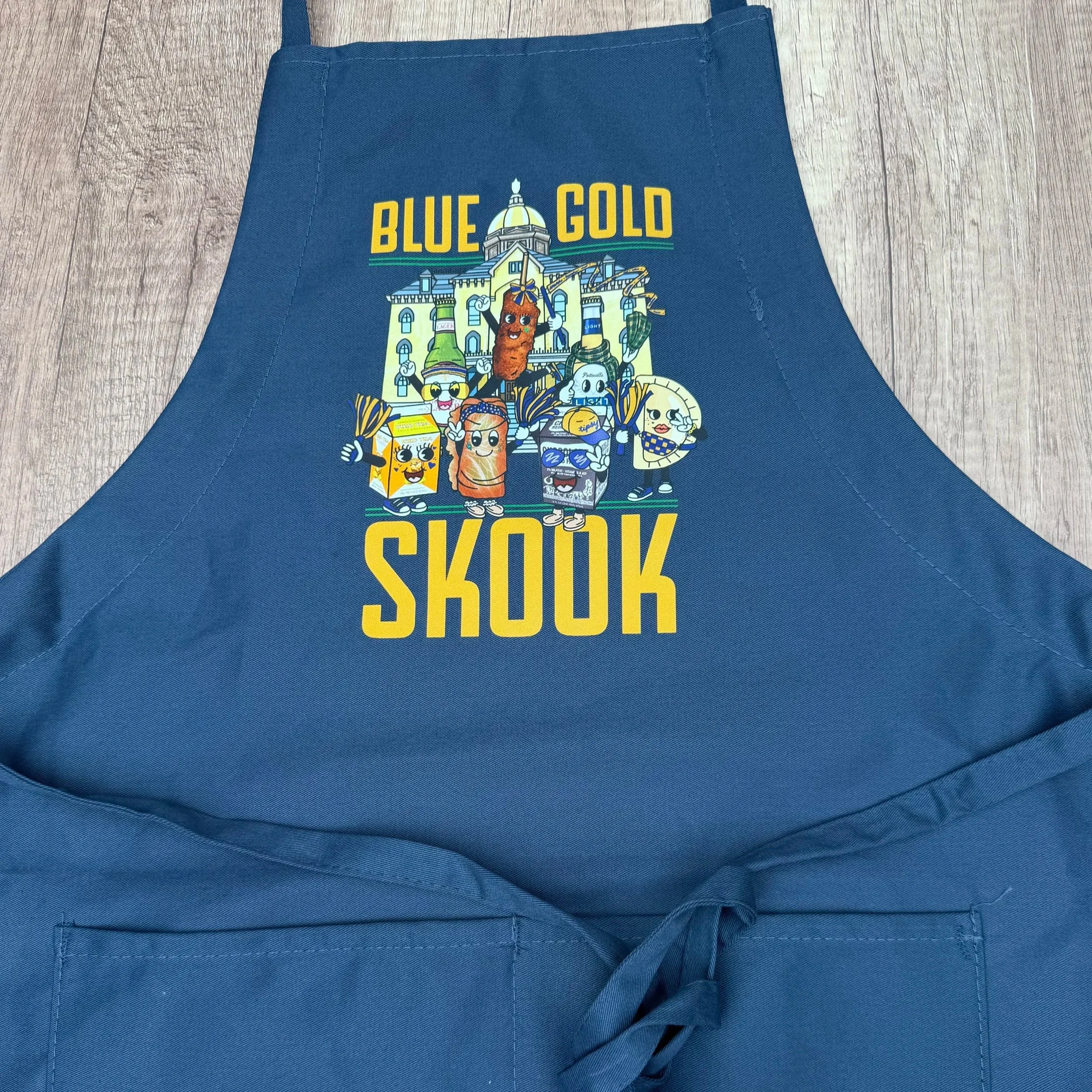 Blue Gold Skook Apron