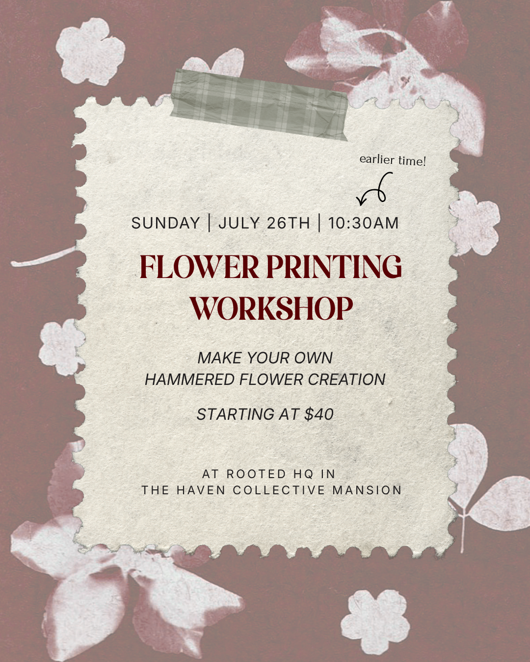 Fresh Flower Printing Workshop