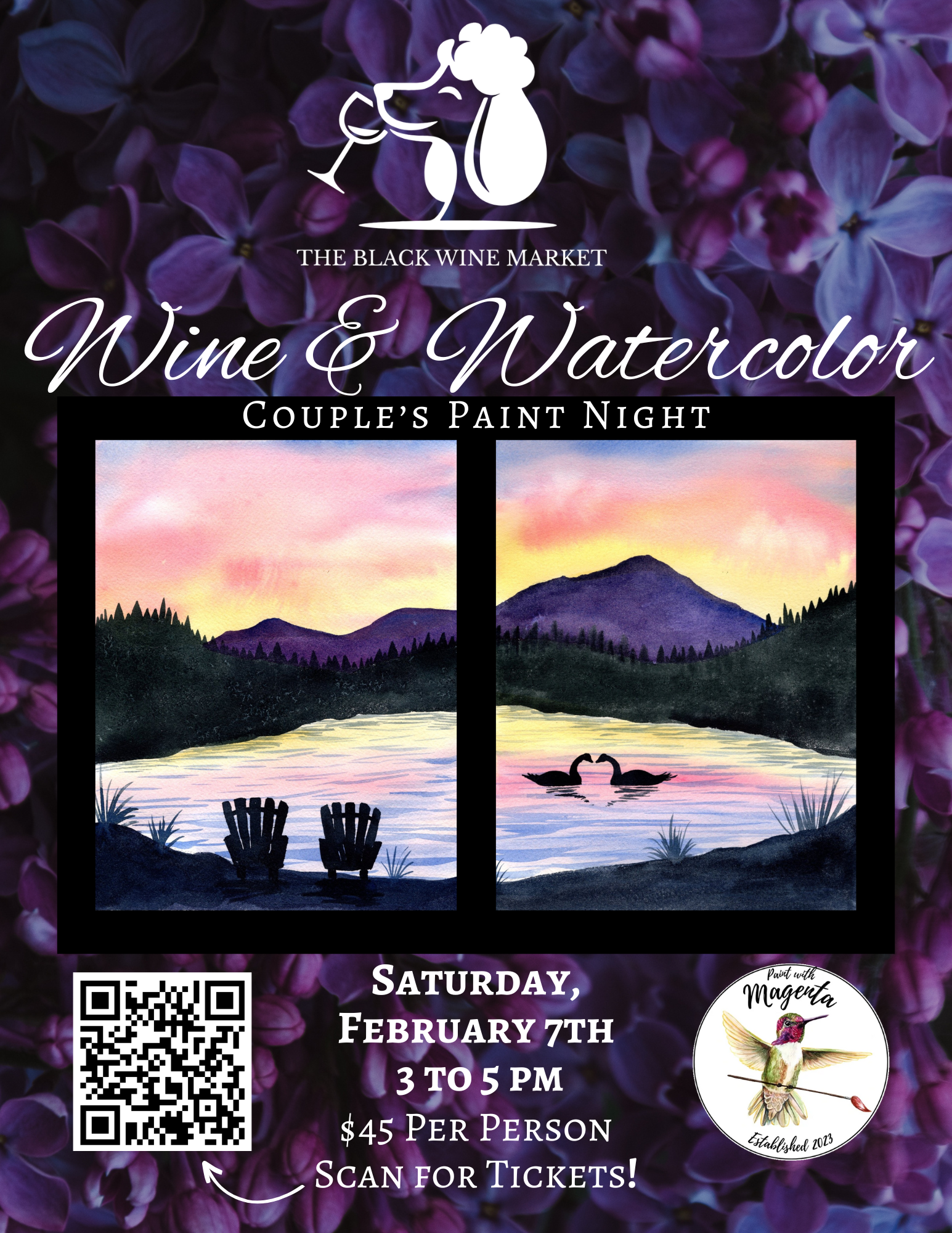 Wine &amp; Watercolors with Elisa Mack
