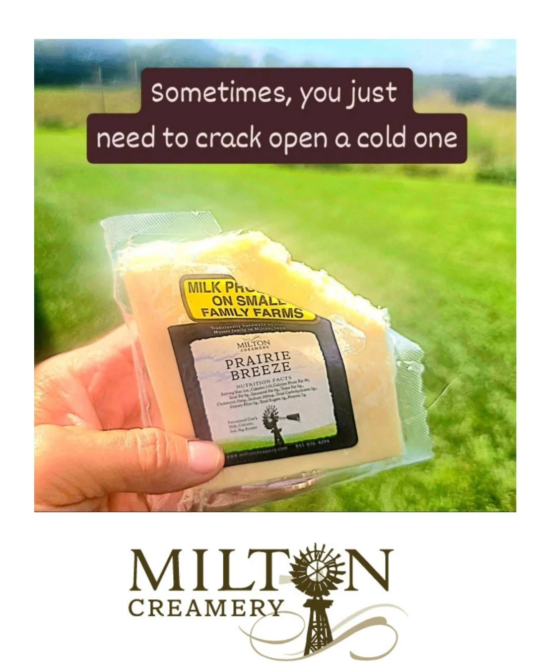 Who is cracking a cold one open this weekend? 

#PraireieBreezecheese #MiltonCreamery #MadeinIowa #Cheeselovers #Cheesemonger