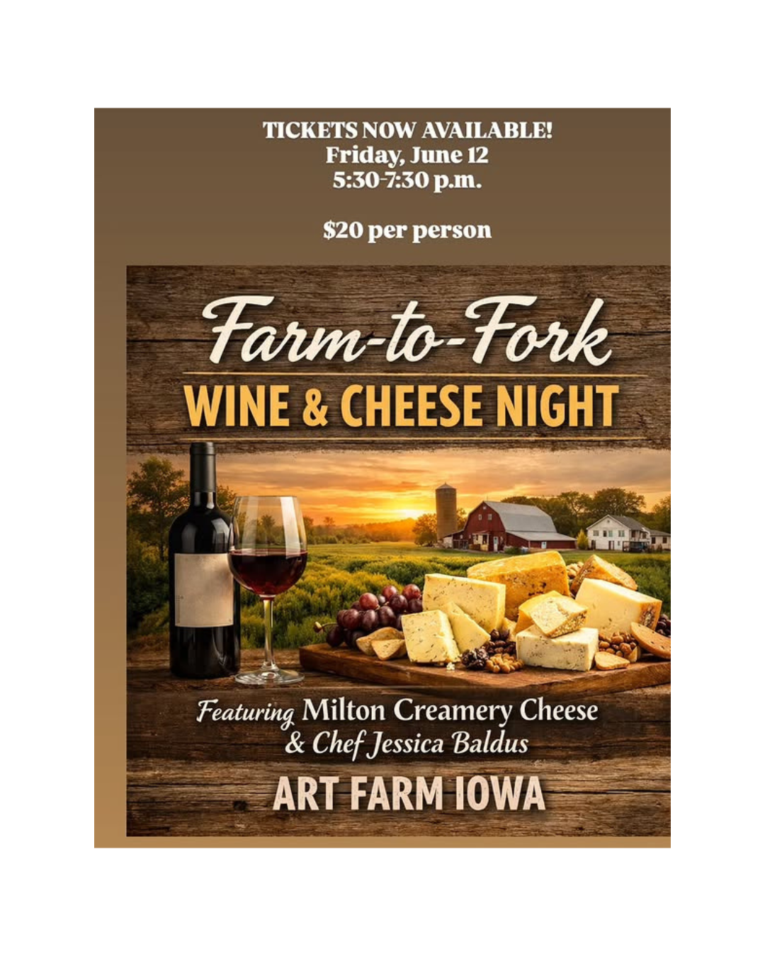 Farm to Fork Wine & Cheese Night