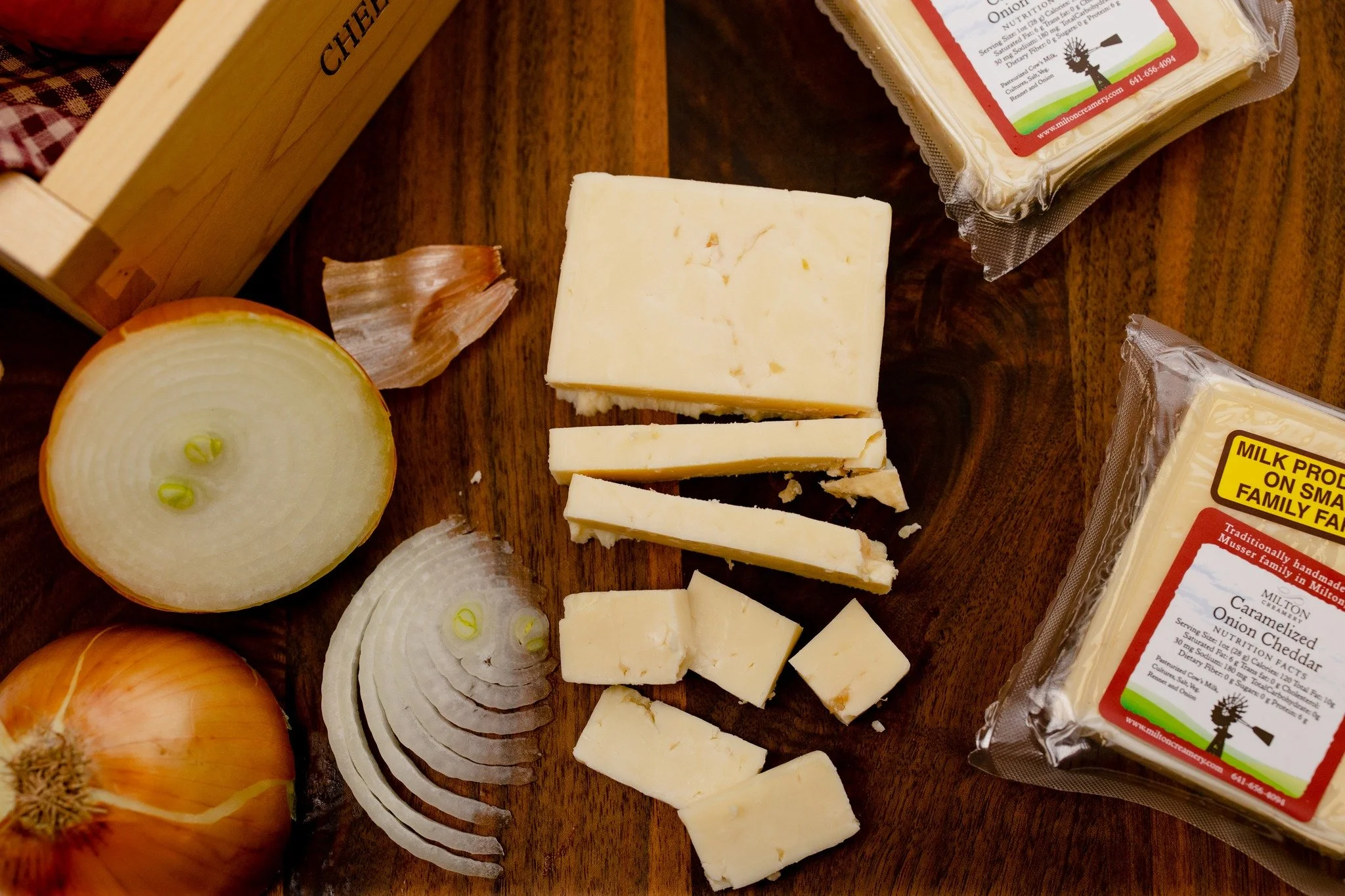Let's talk about our Caramelized Onion Cheddar!  This is such a versatile cheese.  Of course, it is great to eat alone but it can elevate any dish.  This is incredible on a grilled burger, shredded on eggs, casseroles and any sandwich.  A perfect way