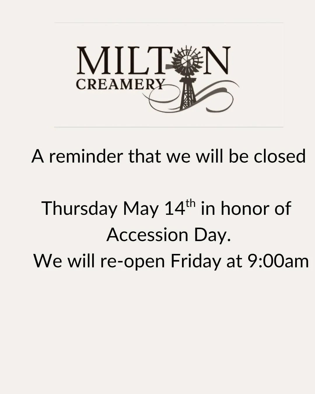 We will be closed today but will be open tomorrow at 9:00am!