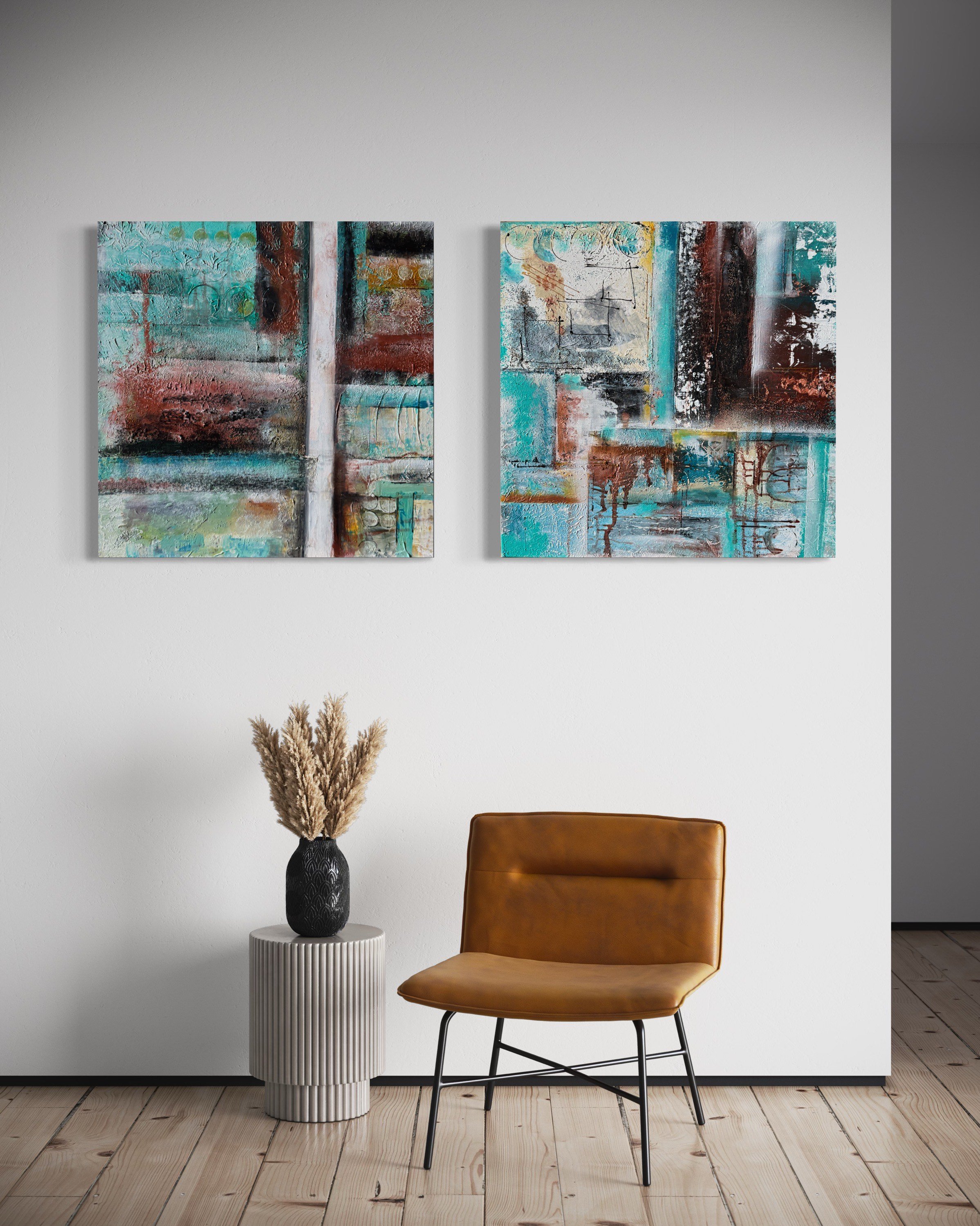 Pebble Beach Diptychon 2x 50x50cm