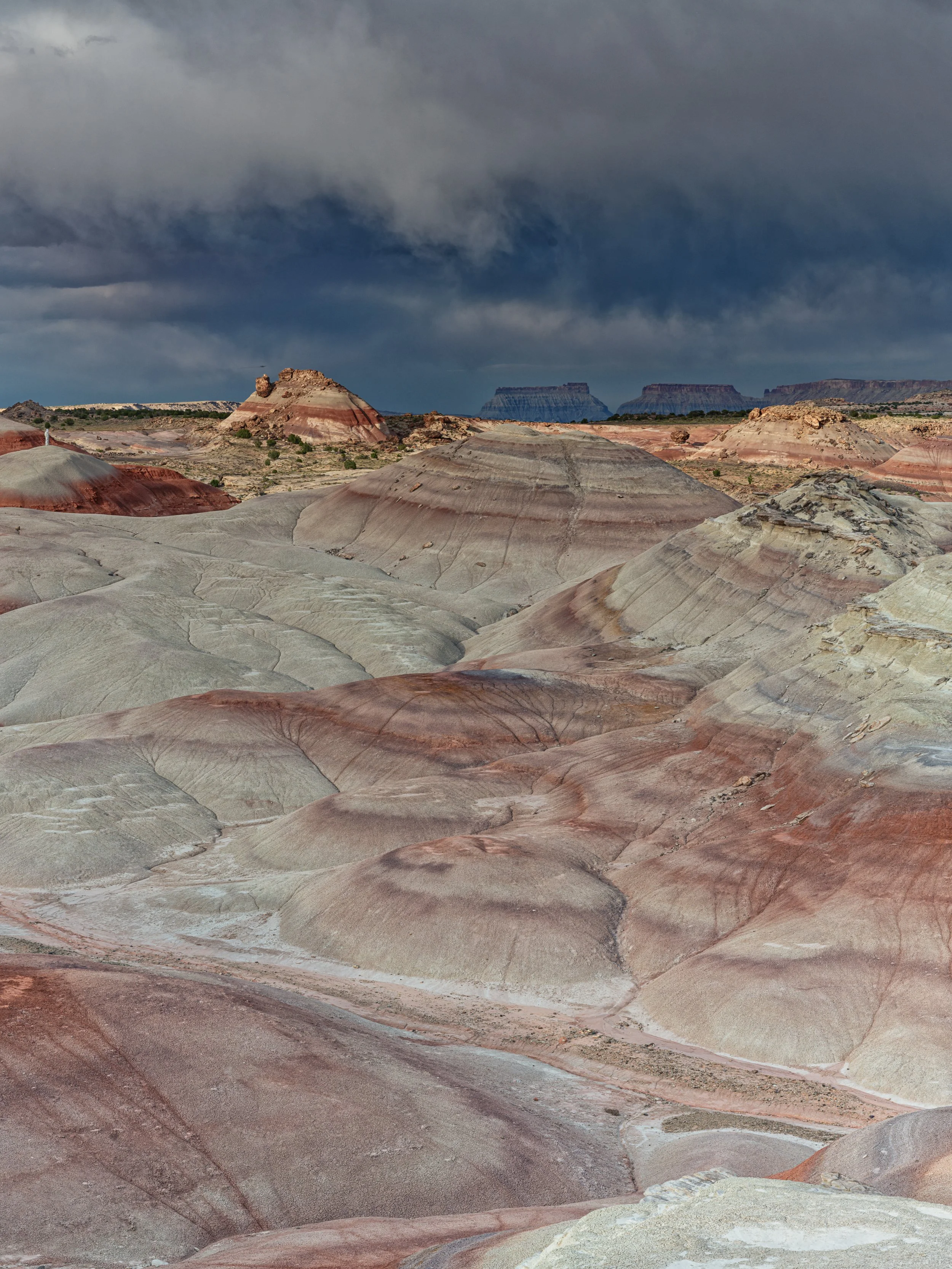 Looking from above Cathedral Valley toward Factory Butte.