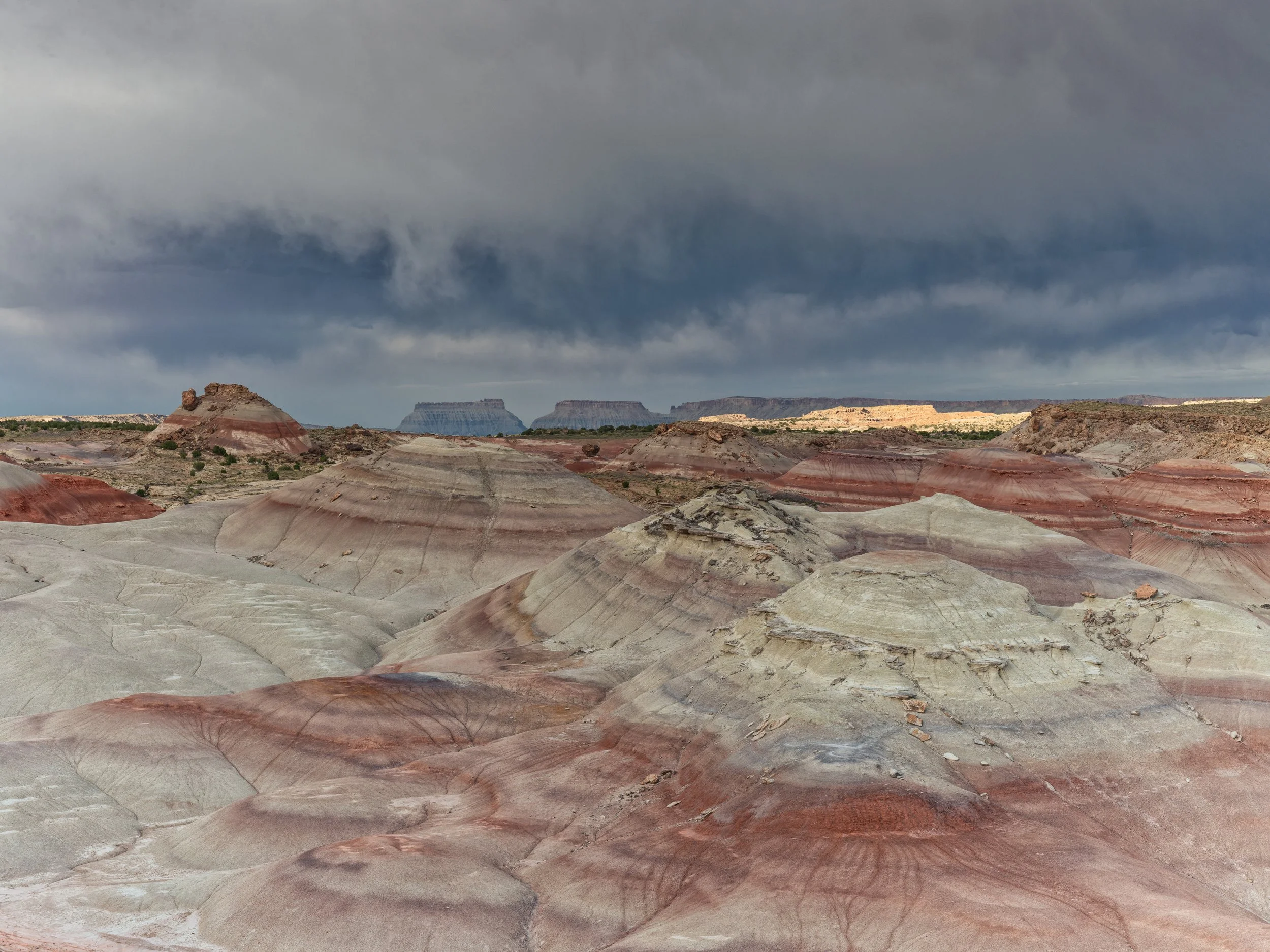 Looking from above Cathedral Valley toward Factory Butte.