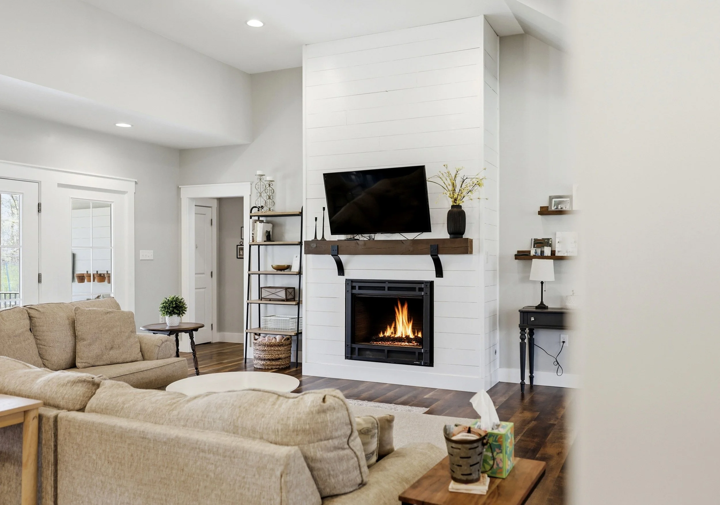 Interior real estate photography highlighting natural light in a Martinsburg West Virginia  home with fireplace