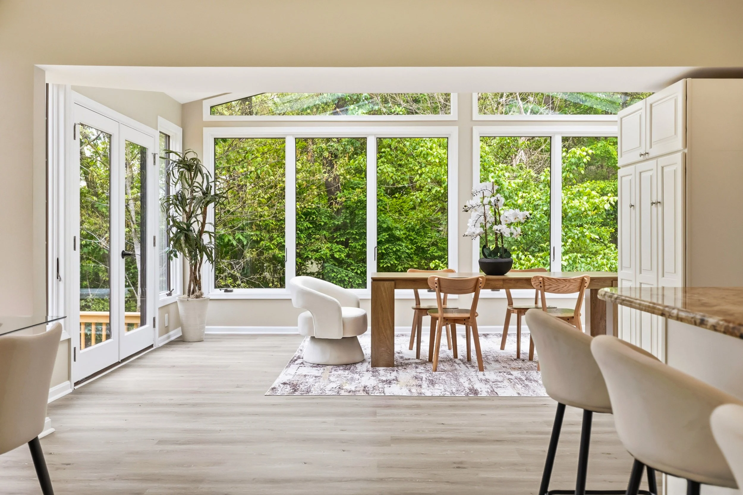 Dining room  real estate photography highlighting natural light in a Martinsburg wv home