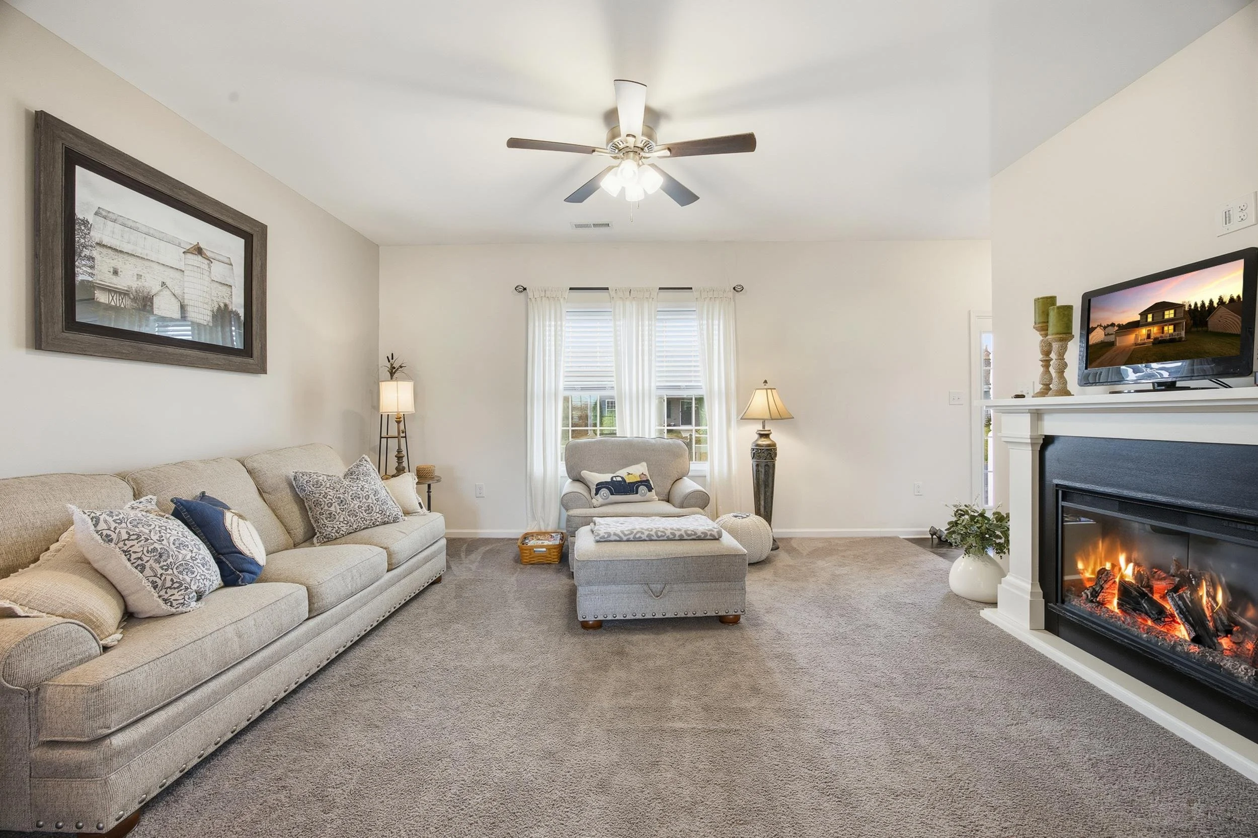 Bright living room photographed by a Martinsburg West Virginia real estate photographer