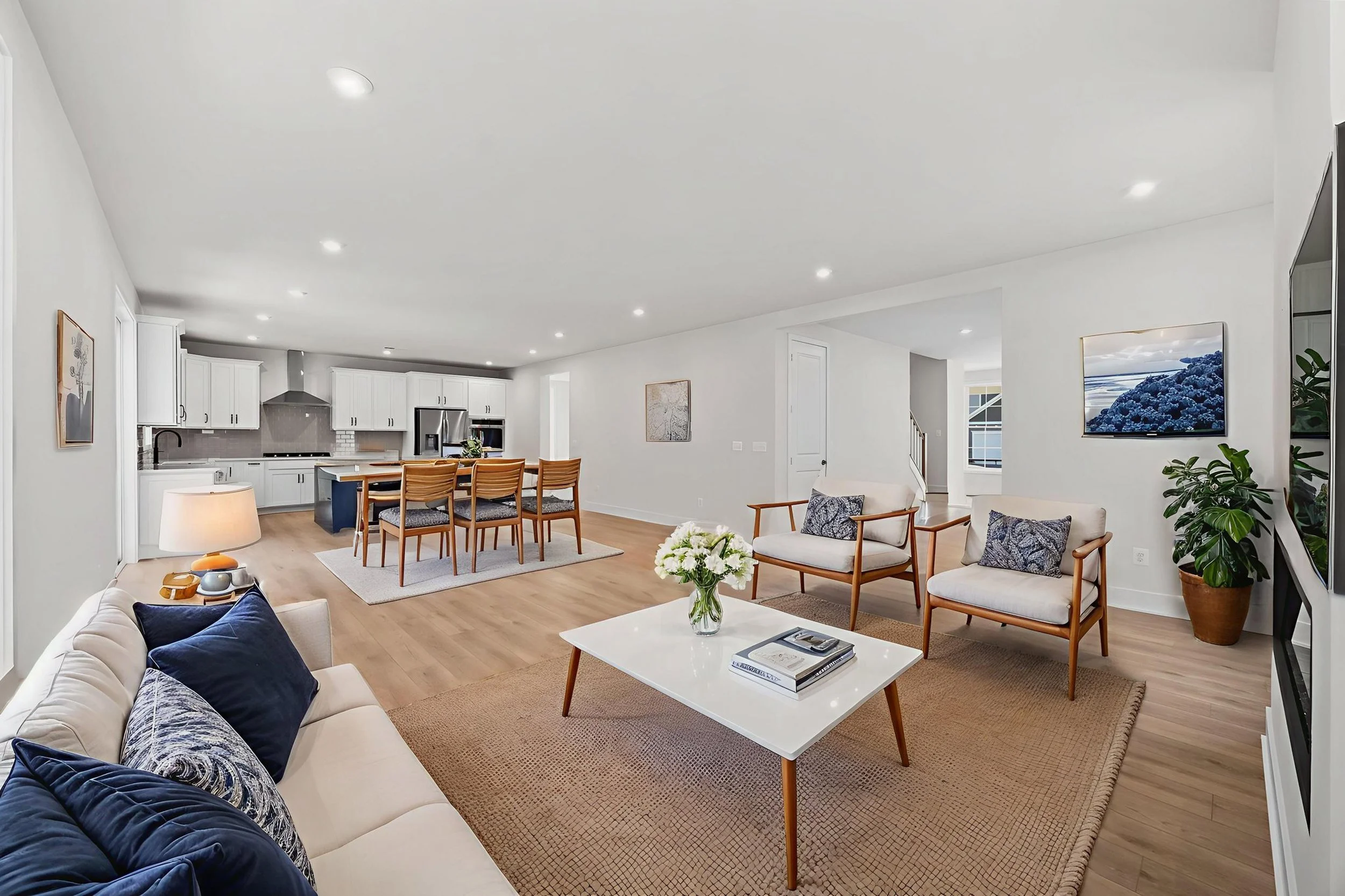 Bright living room photographed by a Martinsburg WV real estate photographer