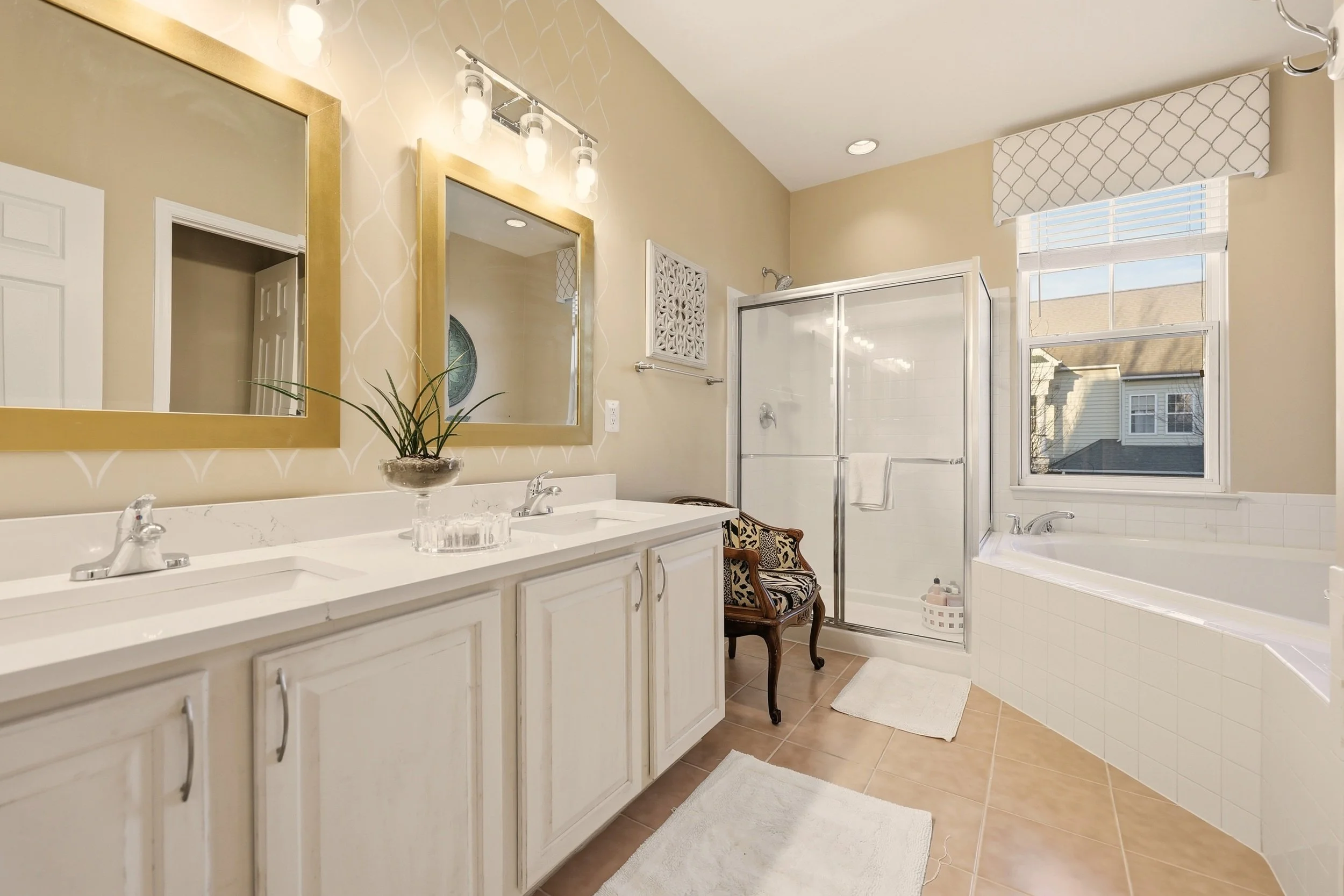 Interior real estate photography highlighting natural light bathroom in a Martinsburg West Virginia home