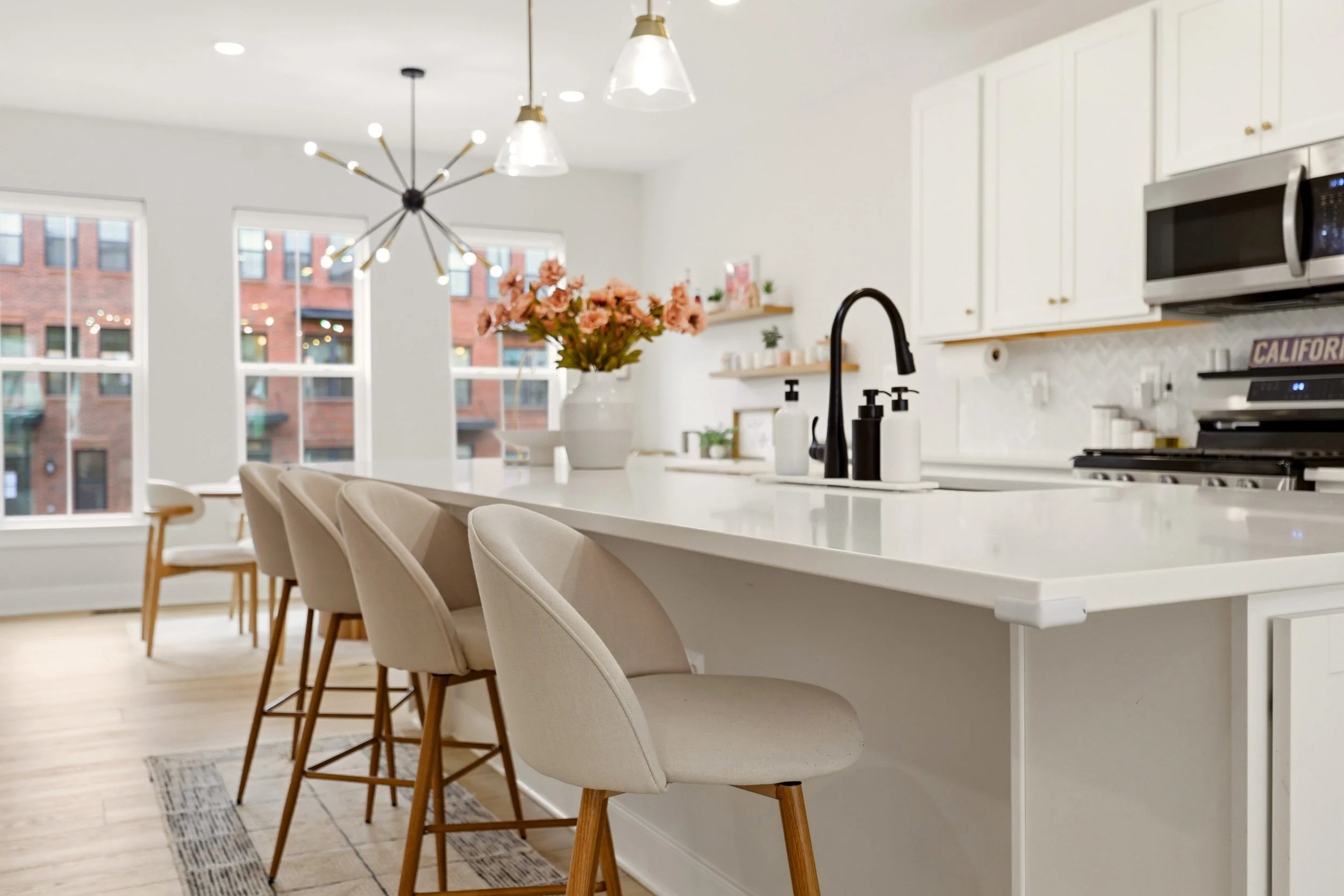 kitchen  real estate photography highlighting natural light in a Martinsburg wv home