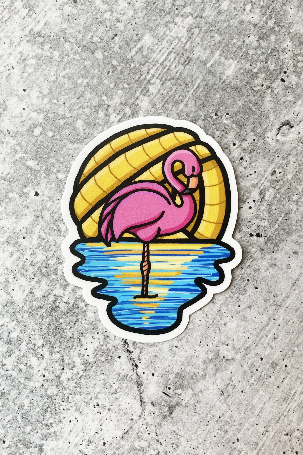 Flamingo Sunrise Sticker