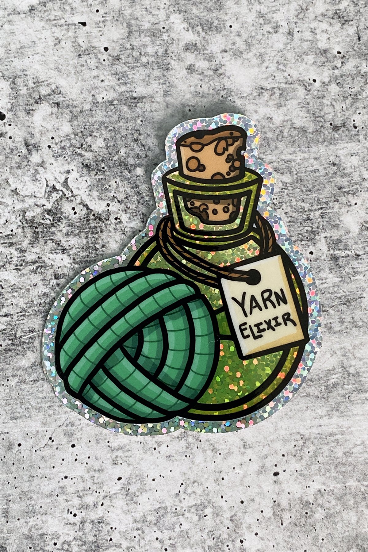 Yarn Elixir Glitter Sticker