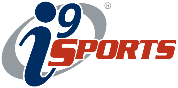 Logo for i9 Sports with stylized text and an oval design
