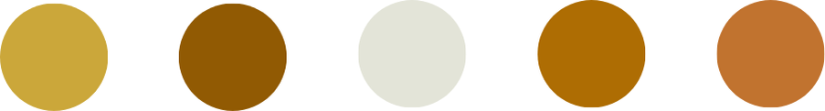 Five circles in a row with different shades of brown and beige.