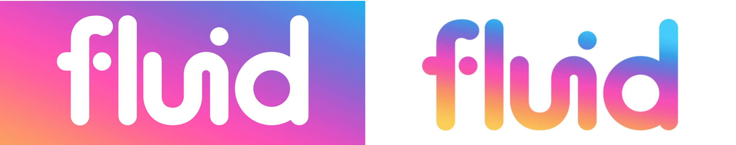 The word 'tid' written twice, with the first in white on a pink-purple gradient background and the second in multicolored gradient letters on a white background.