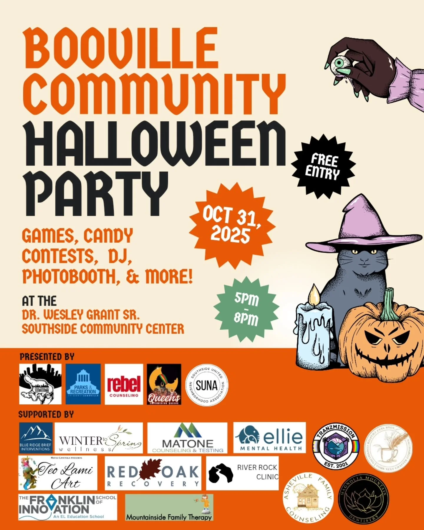 Asheville, are you ready for Halloween? We&rsquo;ll be at the Dr. Wesley Grant Sr. Community Center with tons of awesome community partners. Come say hi, grab some candy, win prizes, and celebrate spooky season with us!