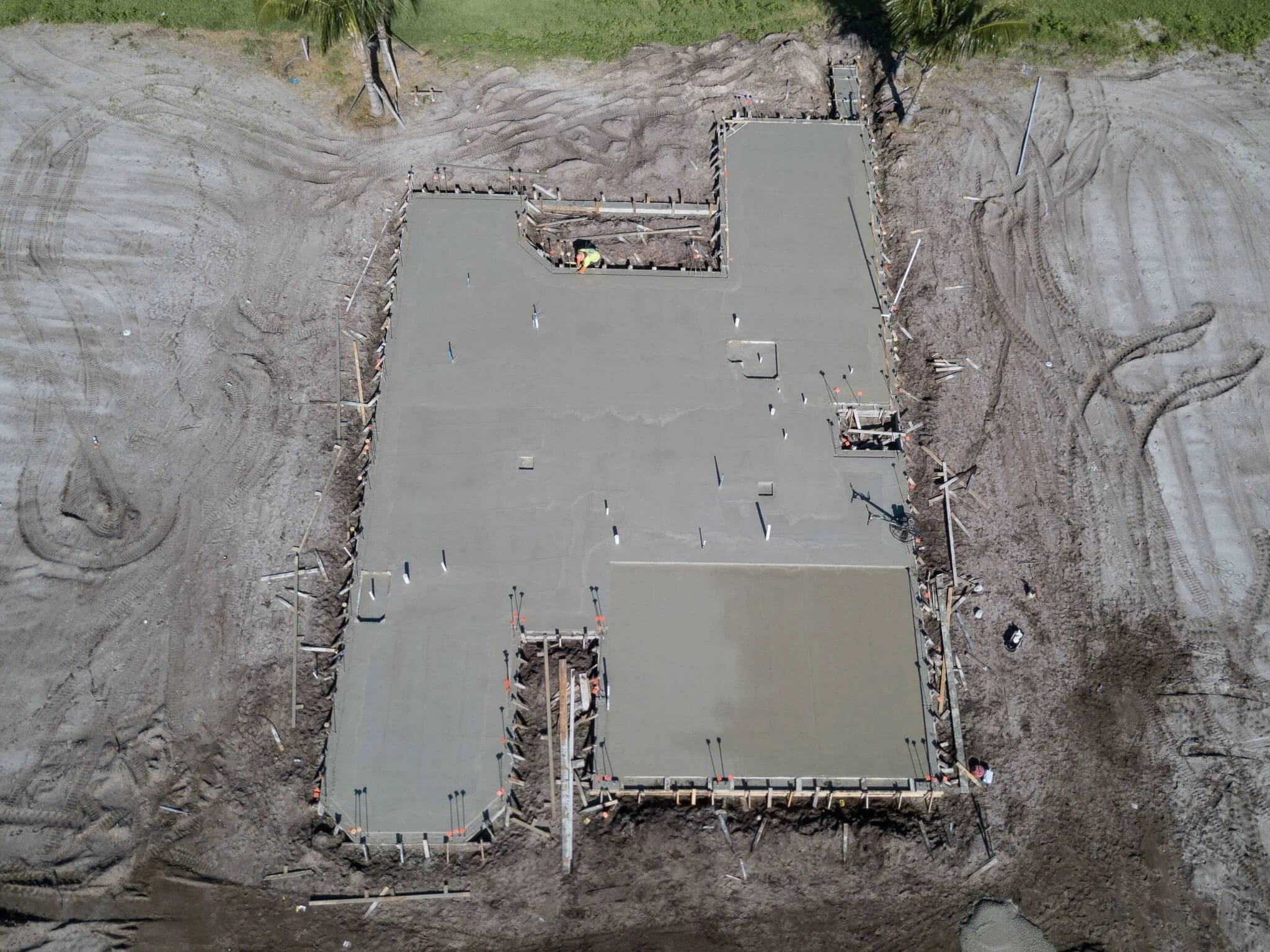 Concrete form and pour at Valencia Bay in Boynton Beach, FL, by GL Homes. A large scale active adult community.