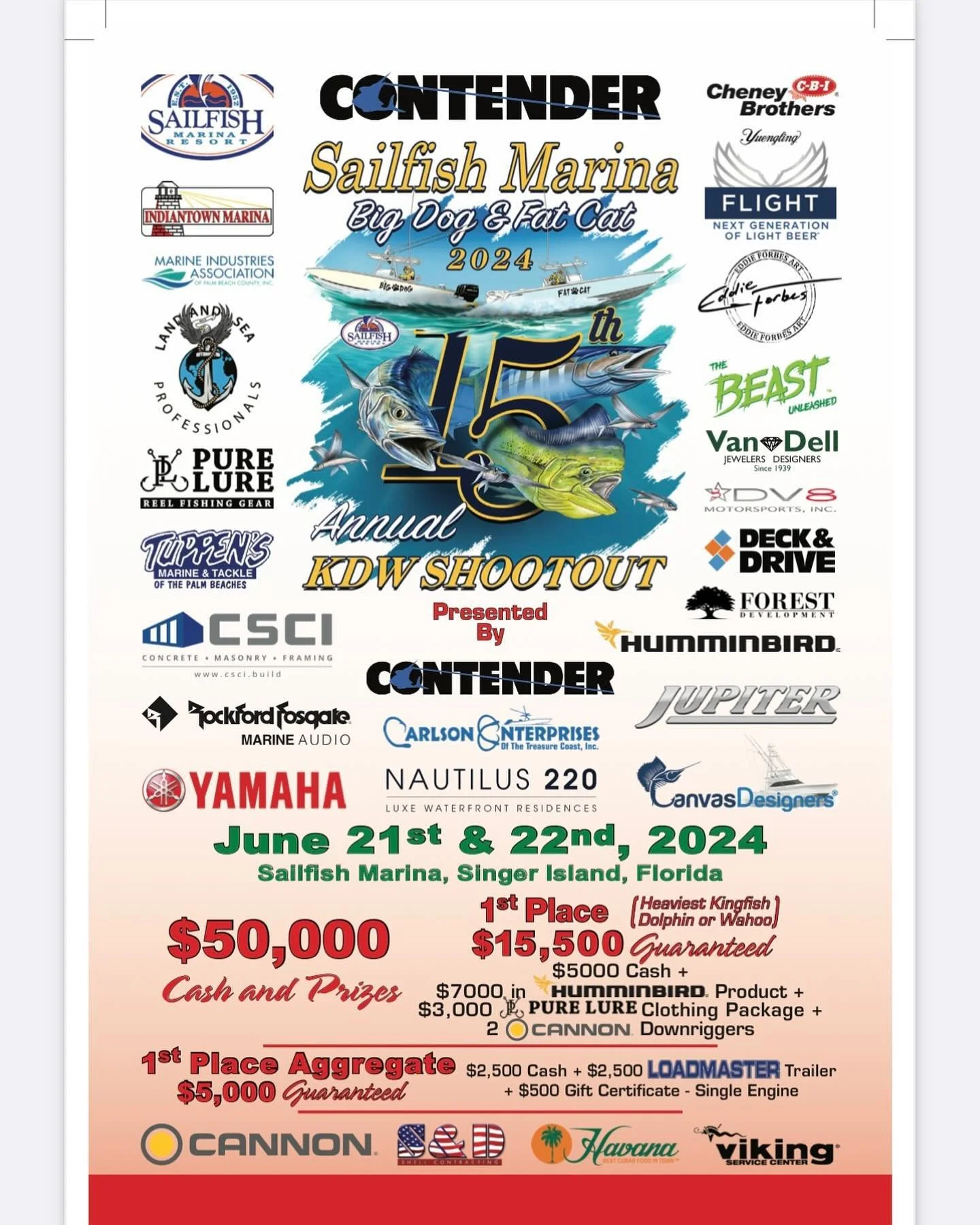 CSCI is proud to sponsor the 15th Annual Big Dog &amp; Fat Cat KDW (King Fish, Dolphin and Wahoo) Shootout June 21 &amp; 22 benefiting Second Chance Puppies &amp; Kittens Rescue. Space is still available for this fantastic event and the link in our b
