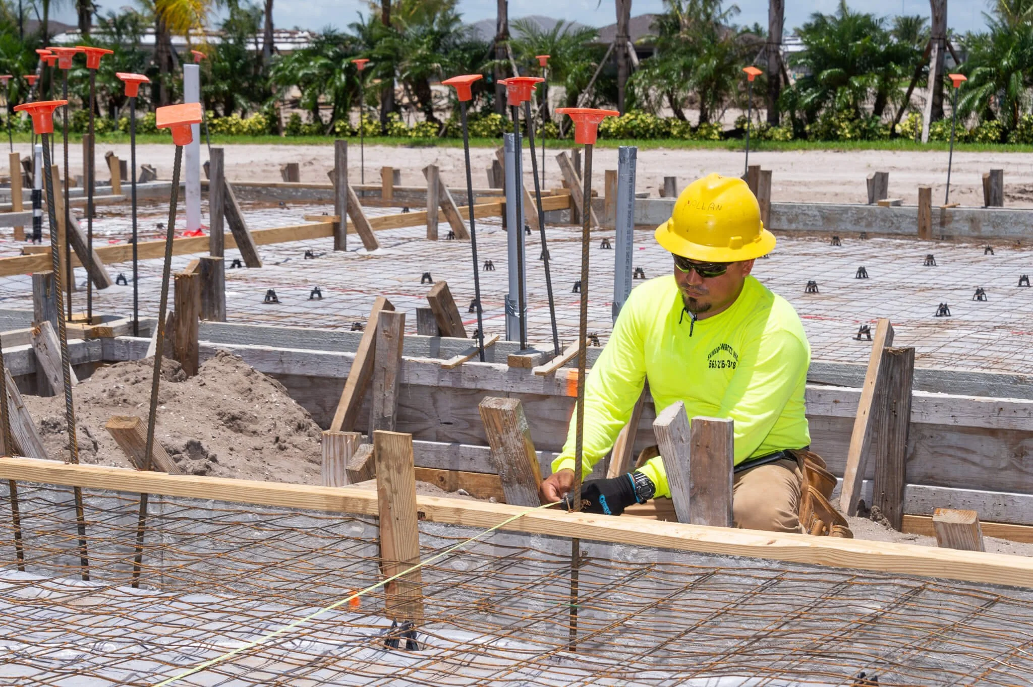 Concrete form and pour at Valencia Bay in Boynton Beach, FL, by GL Homes. A large scale active adult community.