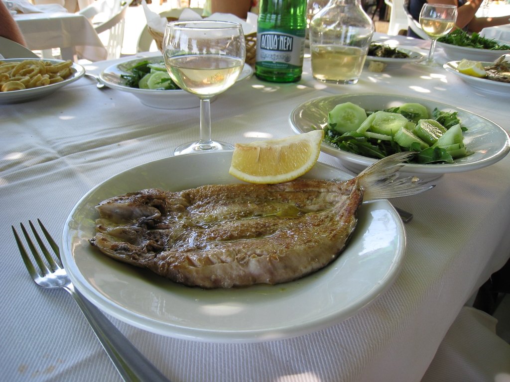 Bracciano Restaurant Casetta Bianca Corregone and Salad.jpg