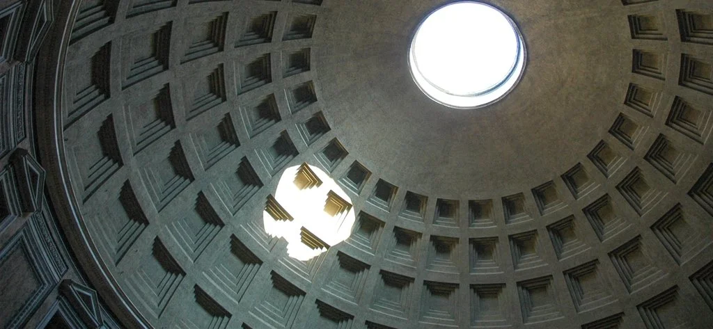 Rome Pantheon Ceiling Coffering and Oculus with Sun .jpg