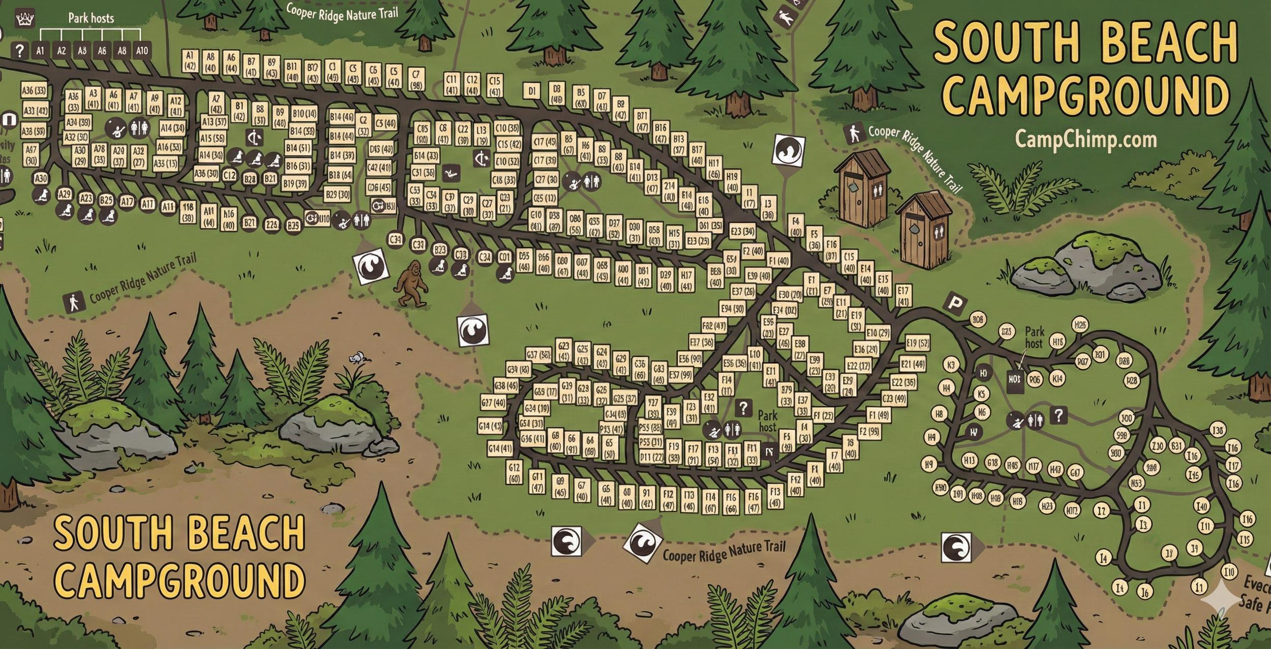 South Beach Campground Map, Oregon