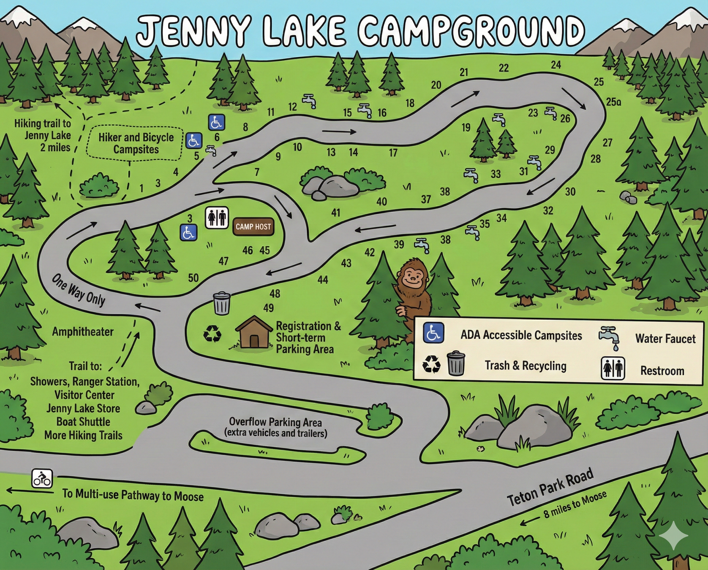 Map of Jenny Lake Campground