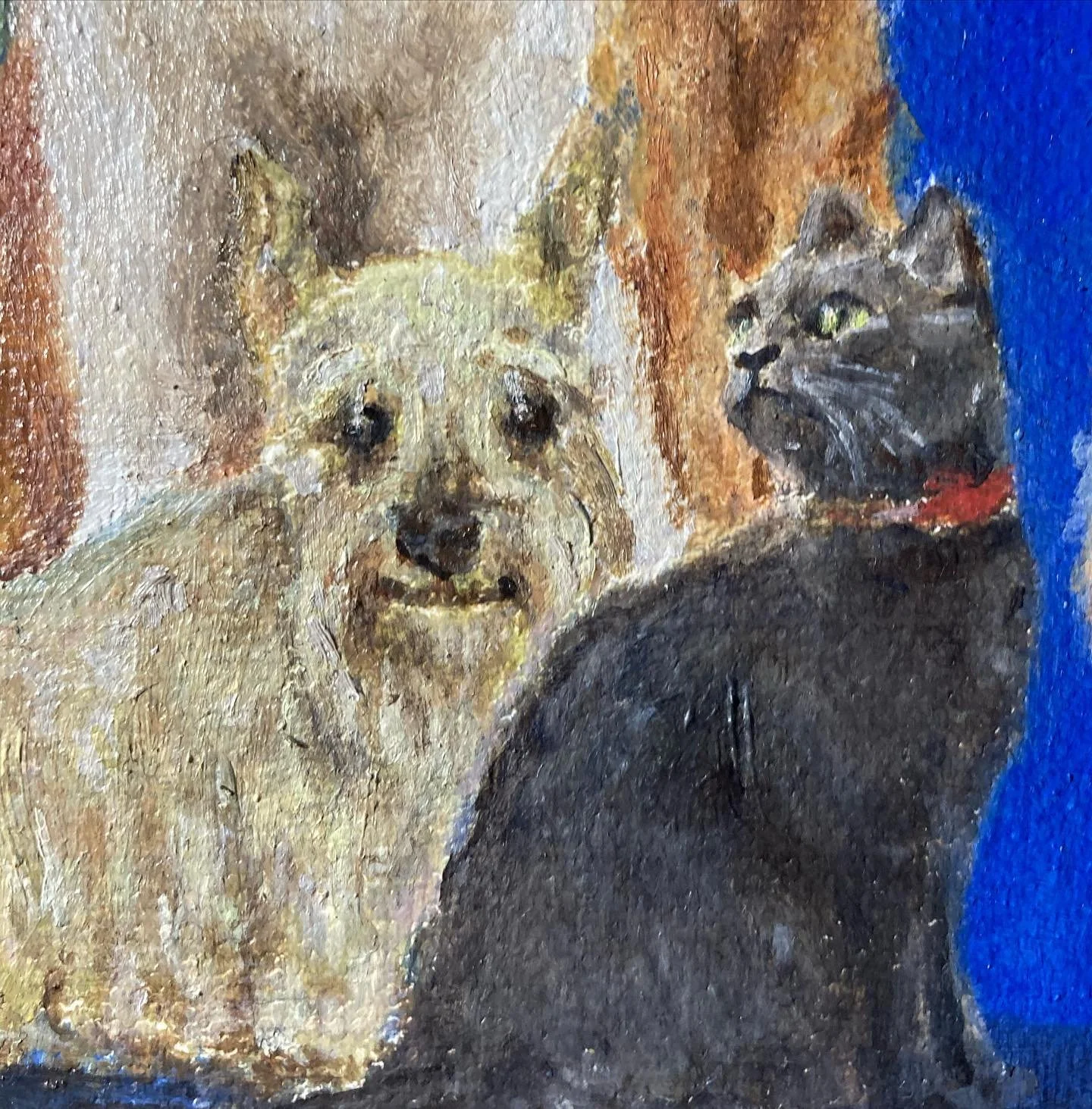 Ernesto y su manada 
Óleo sobre tela 
20X25 cm 