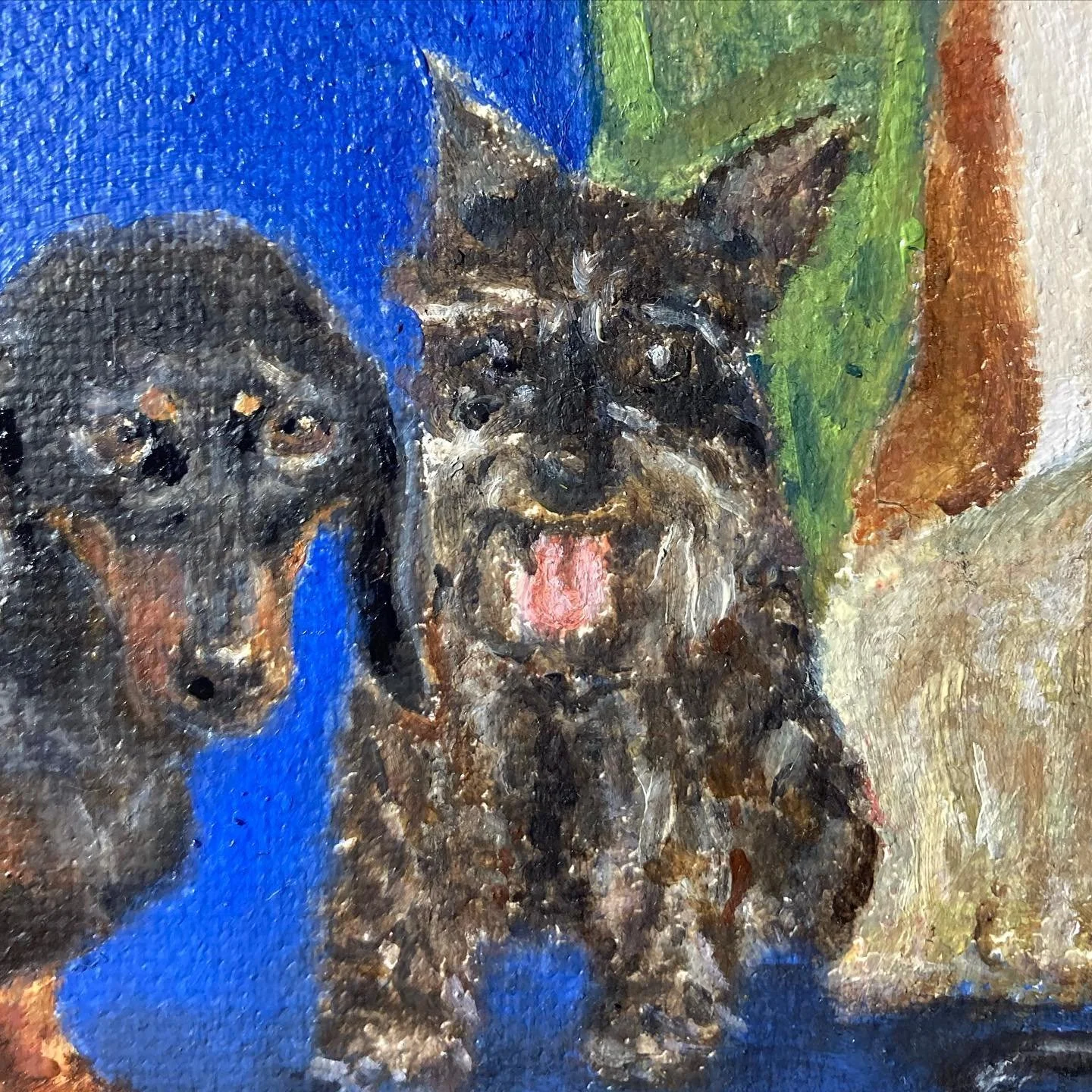 Ernesto y su manada 
Óleo sobre tela 
20X25 cm 