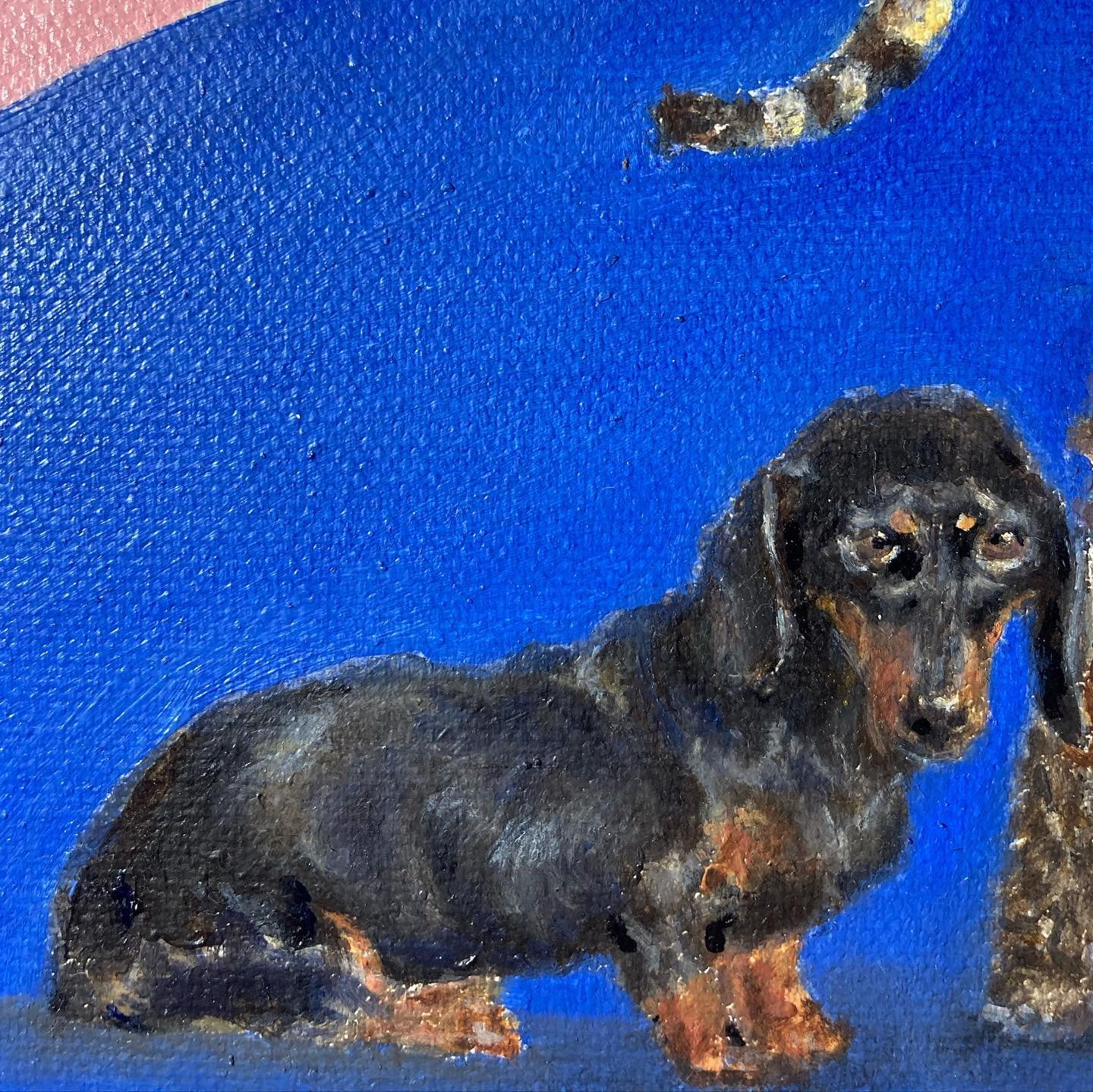 Ernesto y su manada 
Óleo sobre tela 
20X25 cm 