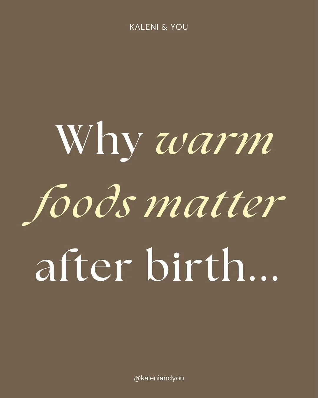 In many South American traditions, new mums are cared for with warmth, literally. 

During La Dieta, postpartum women are encouraged to eat warm soups, teas, and spices to restore balance, support recovery, and feel held by generations of women befor