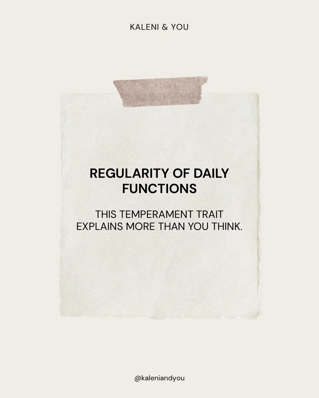 Regularity is a temperament trait we don&rsquo;t often talk about, but it influences so much of a baby&rsquo;s day especially sleep.
Some little ones eat, nap and poop around the same time each day without much effort. 🍼💤💩

Others move through the