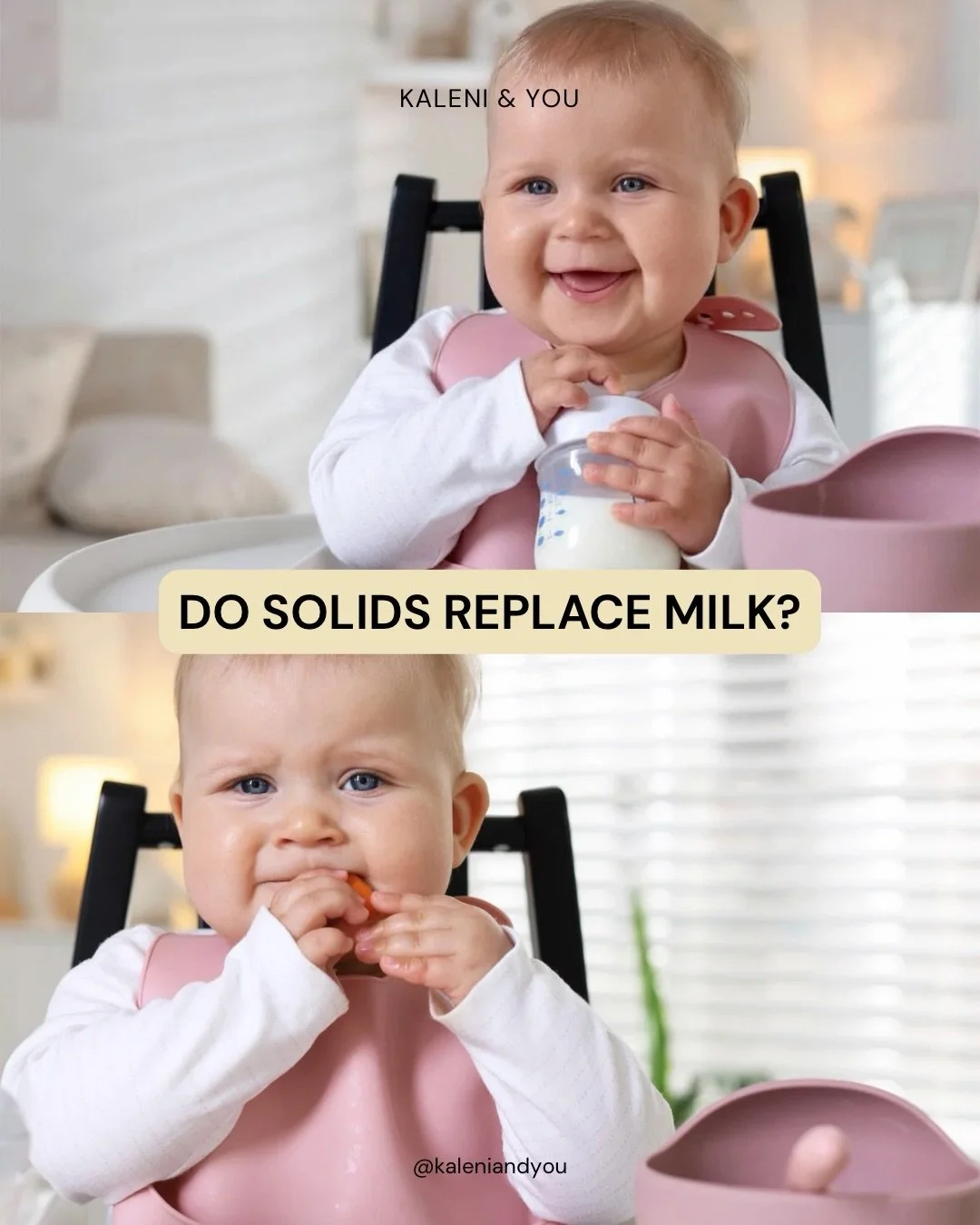 One of the most common questions we get from new parents&hellip; and the answer might surprise you. 🍼

Swipe through for a quick reminder on how solids actually fit in during year one.

Save this for when you need it 💛

#kaleniandyou #introducingso