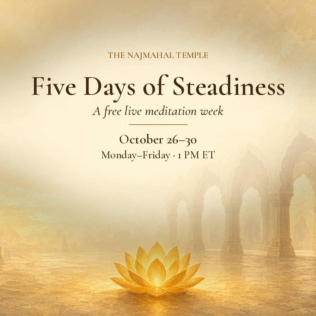 Five Days of Steadiness, a free live meditation week, Oct 26-30, 1 PM ET