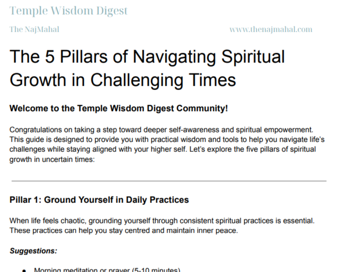 The 5 Pillars of Navigating Spiritual Growth in Challenging Times