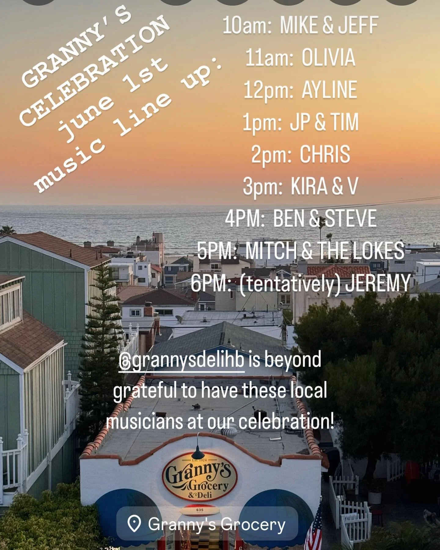 GRANNY&rsquo;S 100TH CELEBRATION HAPPENING THIS SATURDAY, 8 to 8!

POP UPS!
LIVE MUSIC!
GIVE AWAYS!
NEW MERCH!
NEW BEER COLLABORATION DEBUT WITH @hermosabrewingco 
RIBBON CUTTING with @hermosachamber 

THANK YOU, HERMOSA BEACH, for your loyalty &amp;