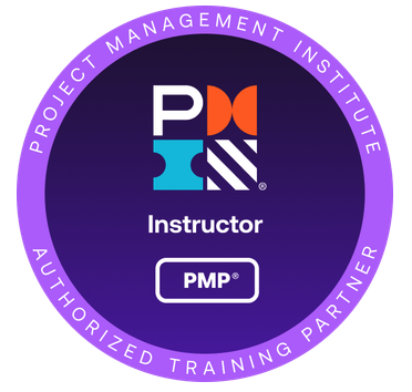 Logo for Project Management Institute indicating instructor status and PMP authorized training partner.