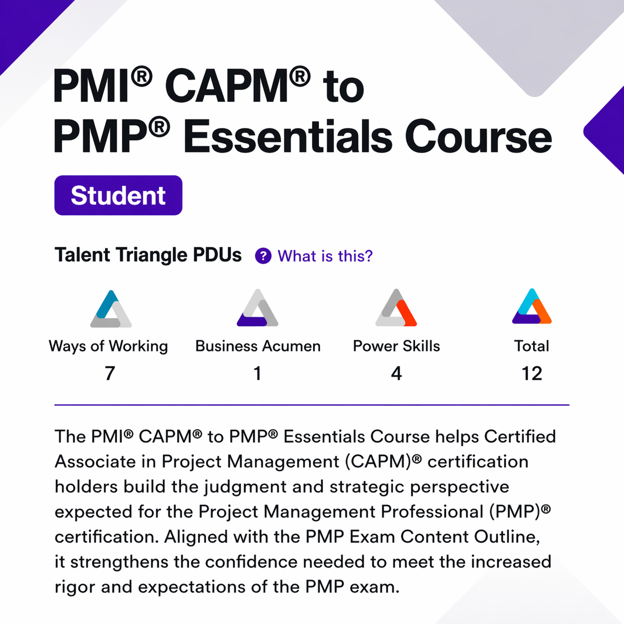 CAPM® to PMP® Essentials Course