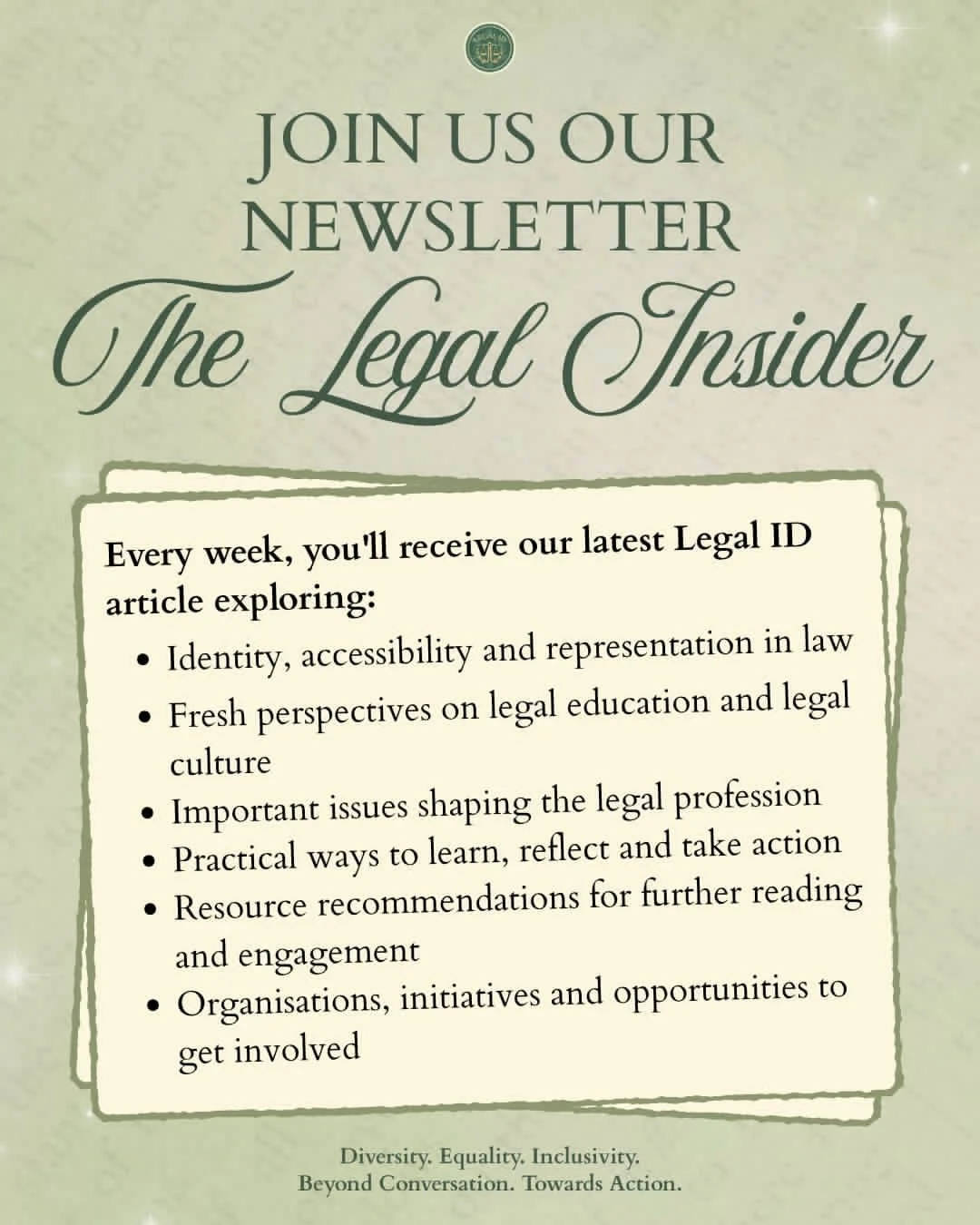 📰 Introducing The Legal Insider!! ⚖️
We're excited to launch The Legal Insider, Legal ID's article series exploring the people, perspectives and issues shaping the legal profession today.

Through thought-provoking articles, lived experiences and pr