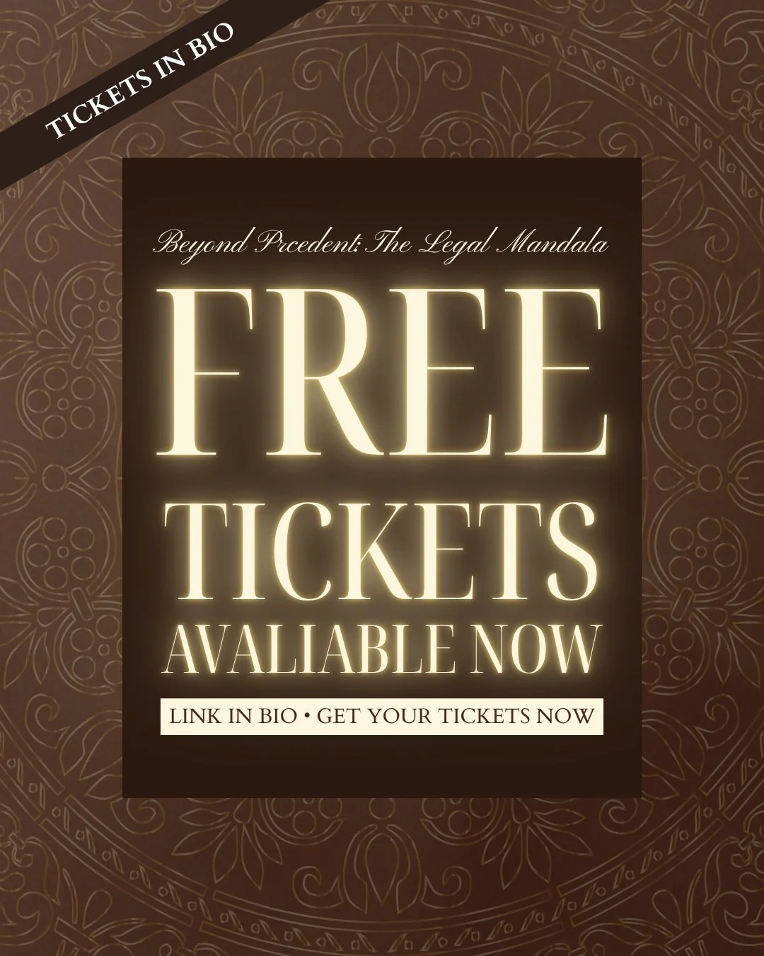 🚨 HAVE YOU GOTTEN YOU TICKET FOR BEYOND PRECEDENT: THE LEGAL MANDALA YET? 🚨

If not&hellip; what are you waiting for!! 

🎟️ FREE tickets
🍕 FREE food + drinks
🤝 And most importantly&hellip; an opportunity to have meaningful conversations and make