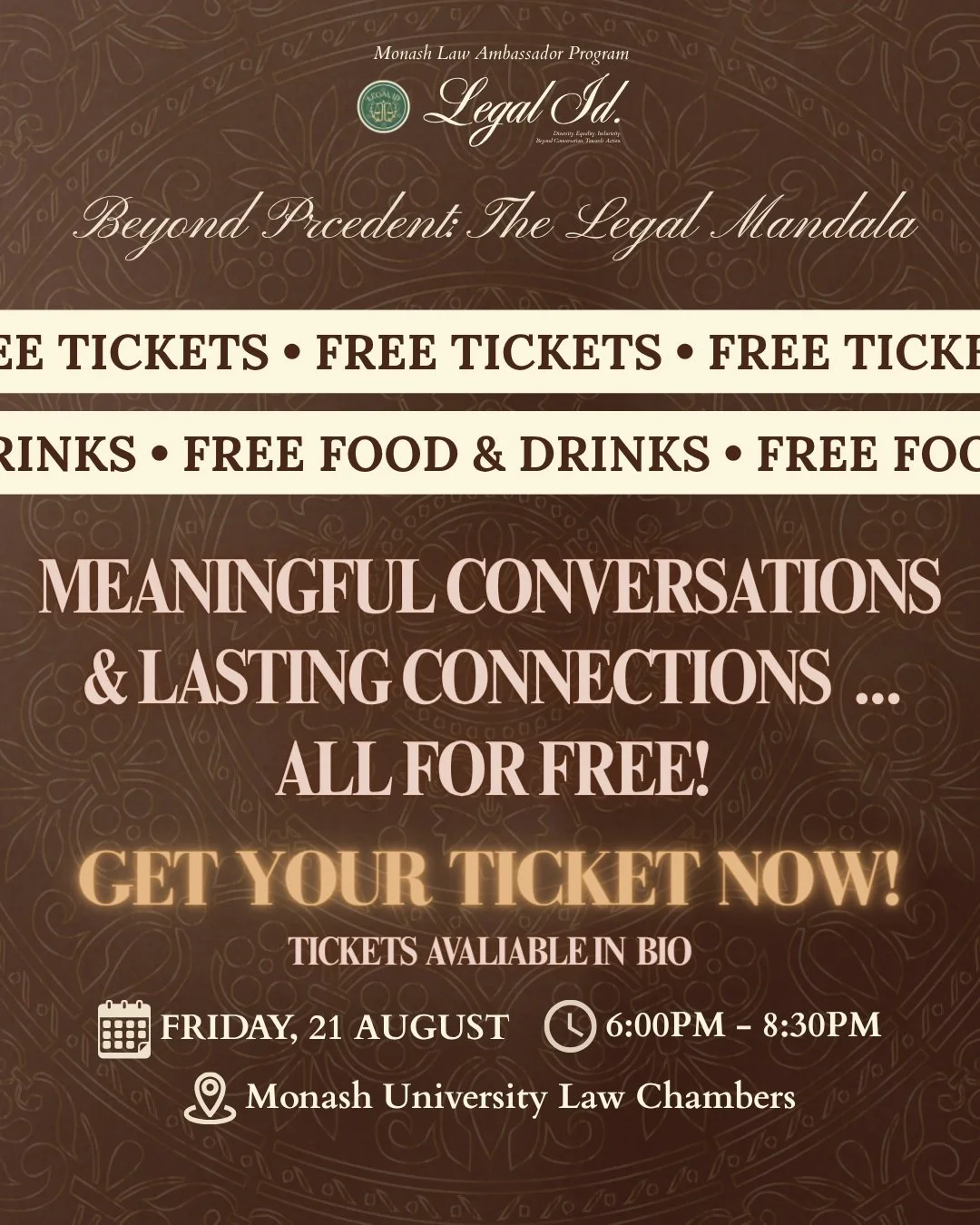 🚨 ONLY A COUPLE MORE TICKETS LEFT!! 🚨

🎟️ GET YOUR TICKET NOW! 🎟️

This is your chance to connect with legal professionals from across the profession; not just commercial law firms, but also community legal centres, public and government law, adv