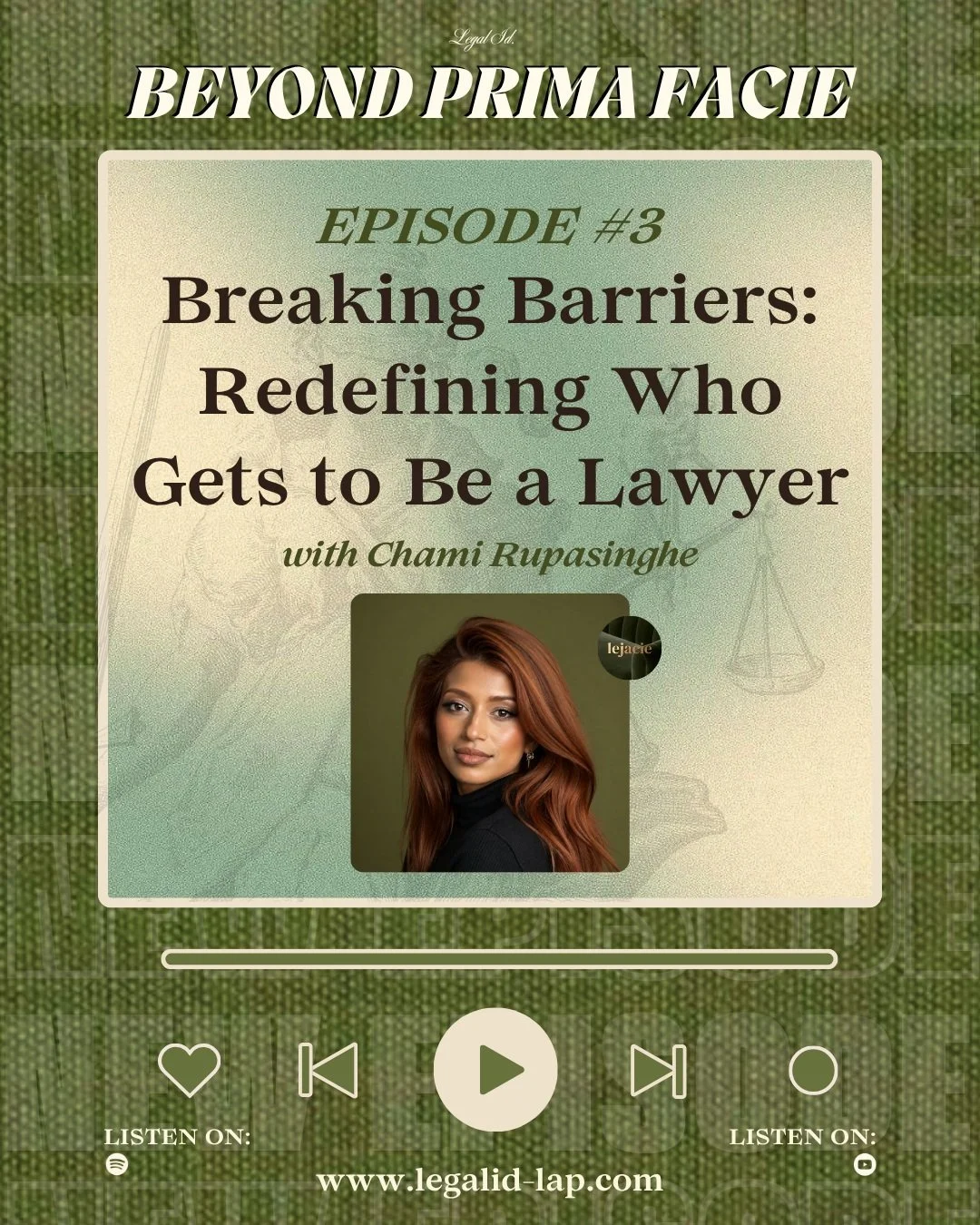 🚨🎙️ BEYOND PRIMA FACIE | EPISODE THREE 🎙️🚨

⚖️ *Breaking Barriers: Redefining Who Gets to Be a Lawyer*⚖️

What does the transition from law school to legal practice really look like, and how do you find your place in the legal profession?

In the
