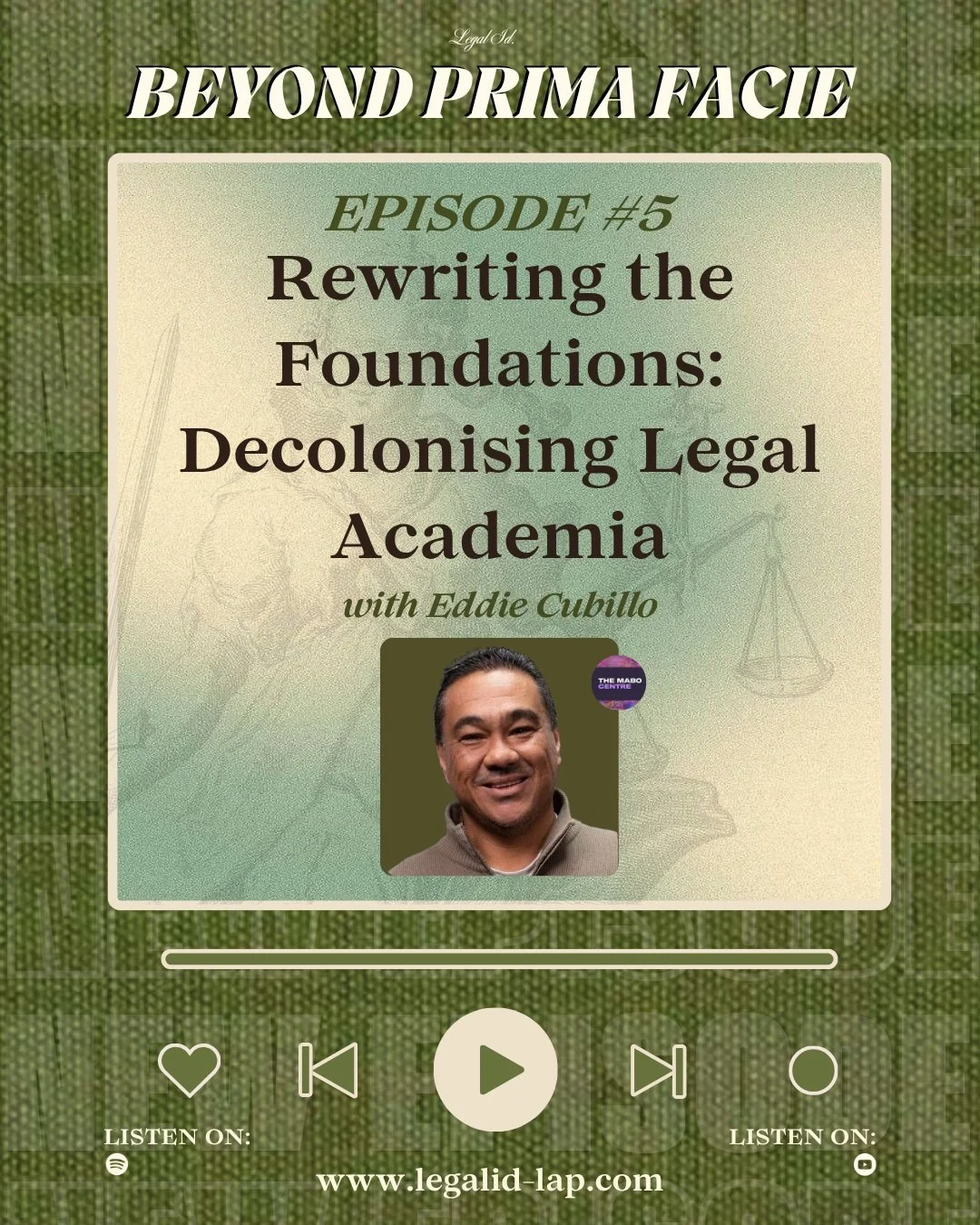🚨🎙️ BEYOND PRIMA FACIE | EPISODE FIVE 🎙️🚨

⚖️ *Rewriting the Foundations: Decolonising Legal Academia*⚖️

Whose laws, histories and perspectives shape legal education, and whose knowledge has been overlooked, excluded or left out of the conversat